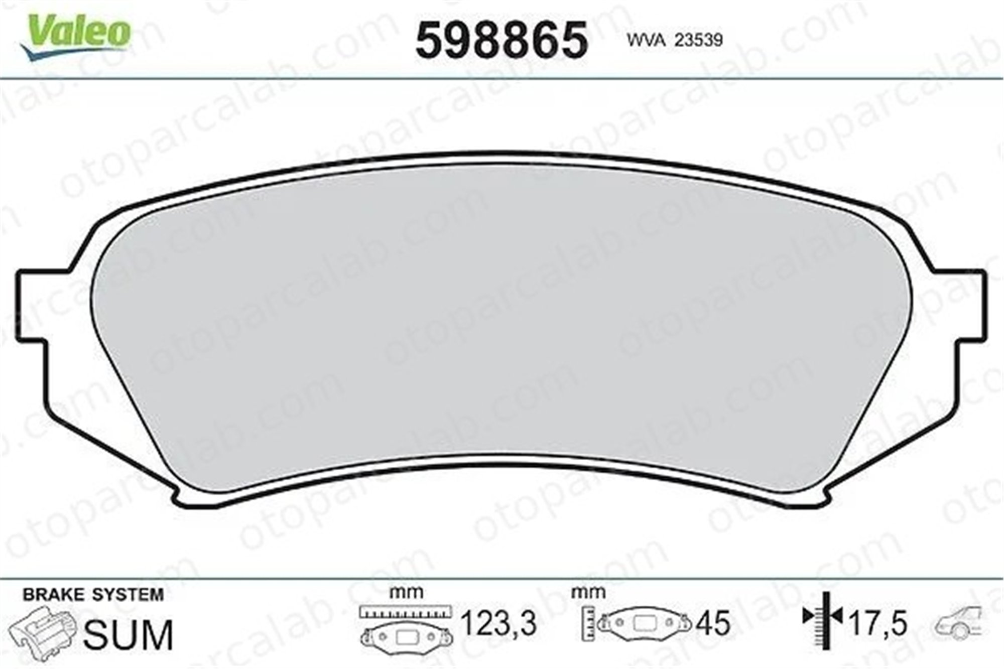 VALEO 598865 Fren Disk Balata Arka TOYOTA LAND CRUISER 100 LEXUS LX 446660030 446660070