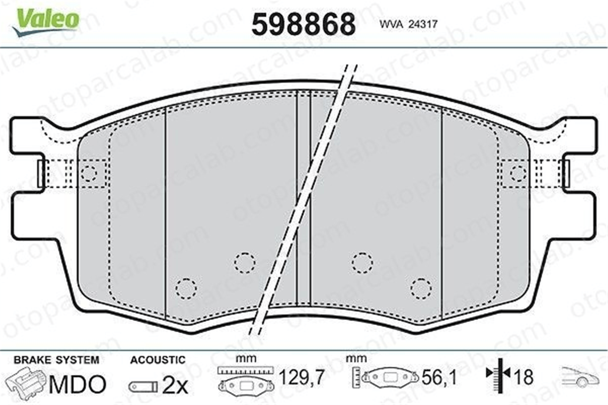 VALEO 598868 Fren Disk Balata Ön HYUNDAI i20 I KONA 581011JA60 581011GE00