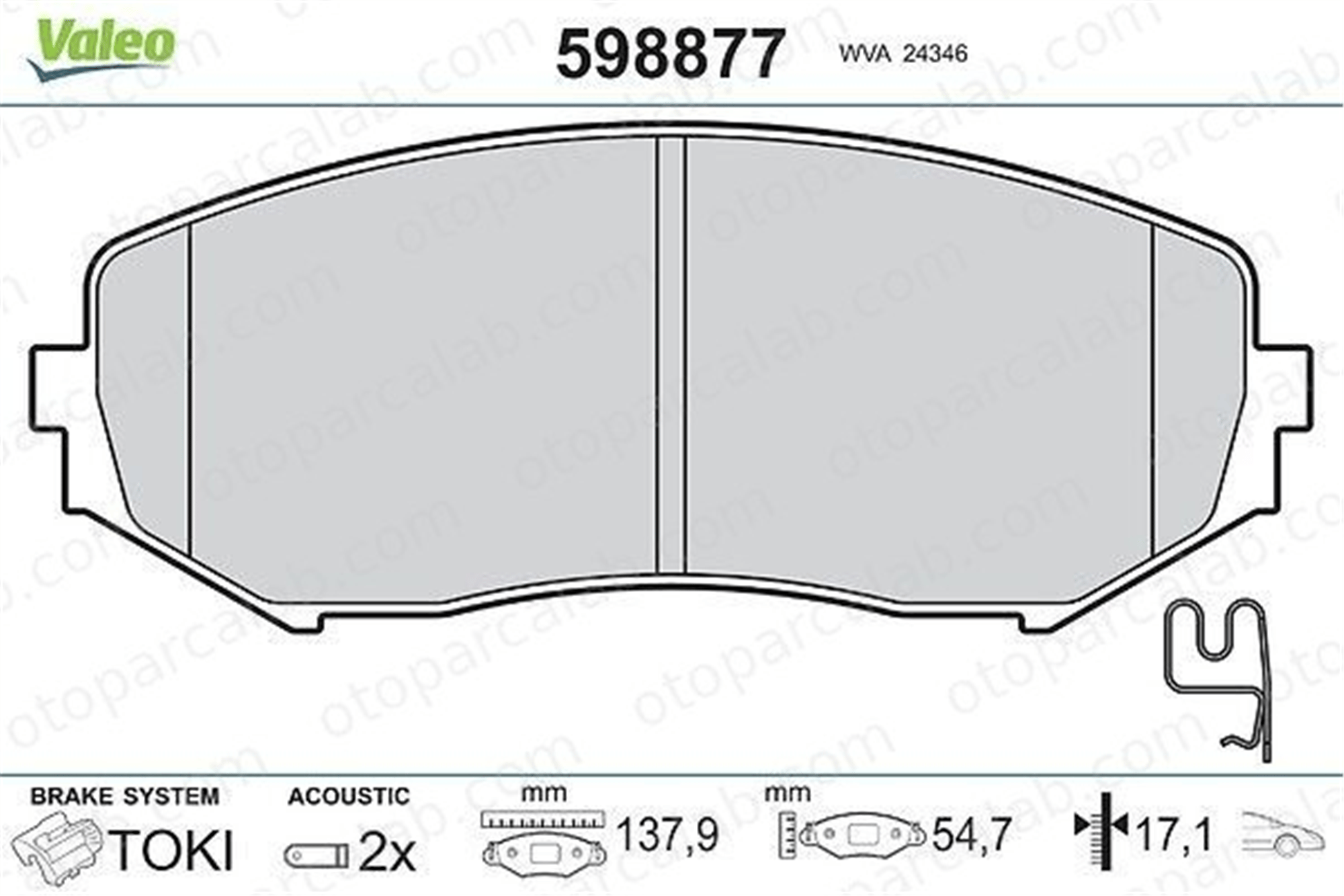 VALEO 598877 Fren Disk Balata Ön SUZUKI GRAND VITARA II GRAND VITARA I 5520065J23 5520065J00