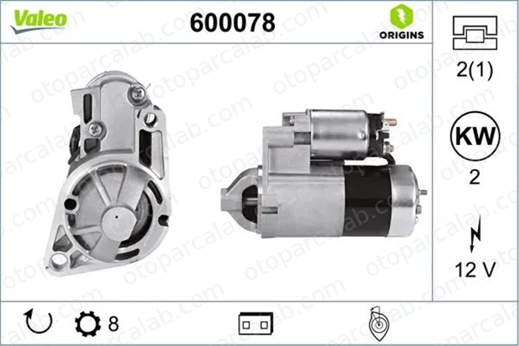 VALEO 600078 Marş Dinamosu HYUNDAI H-1 / STAREX Minibüs/Otobüs H-1 Cargo K56P18400 0K56P18400