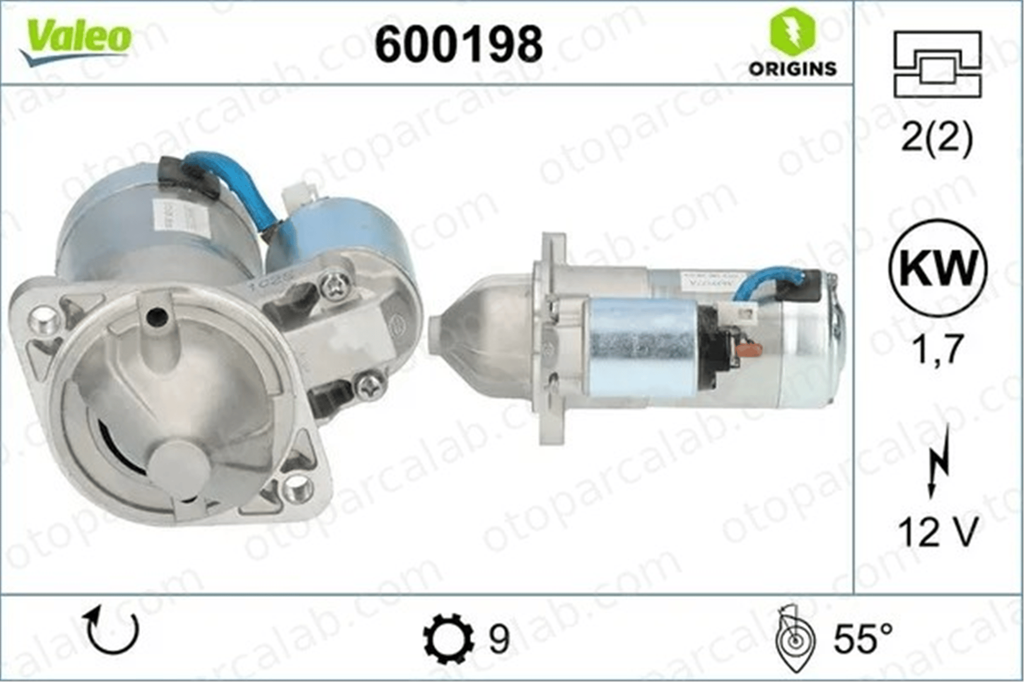 VALEO 600198 Marş Dinamosu HYUNDAI ACCENT IV Sedan ACCENT II Sedan 3610027510