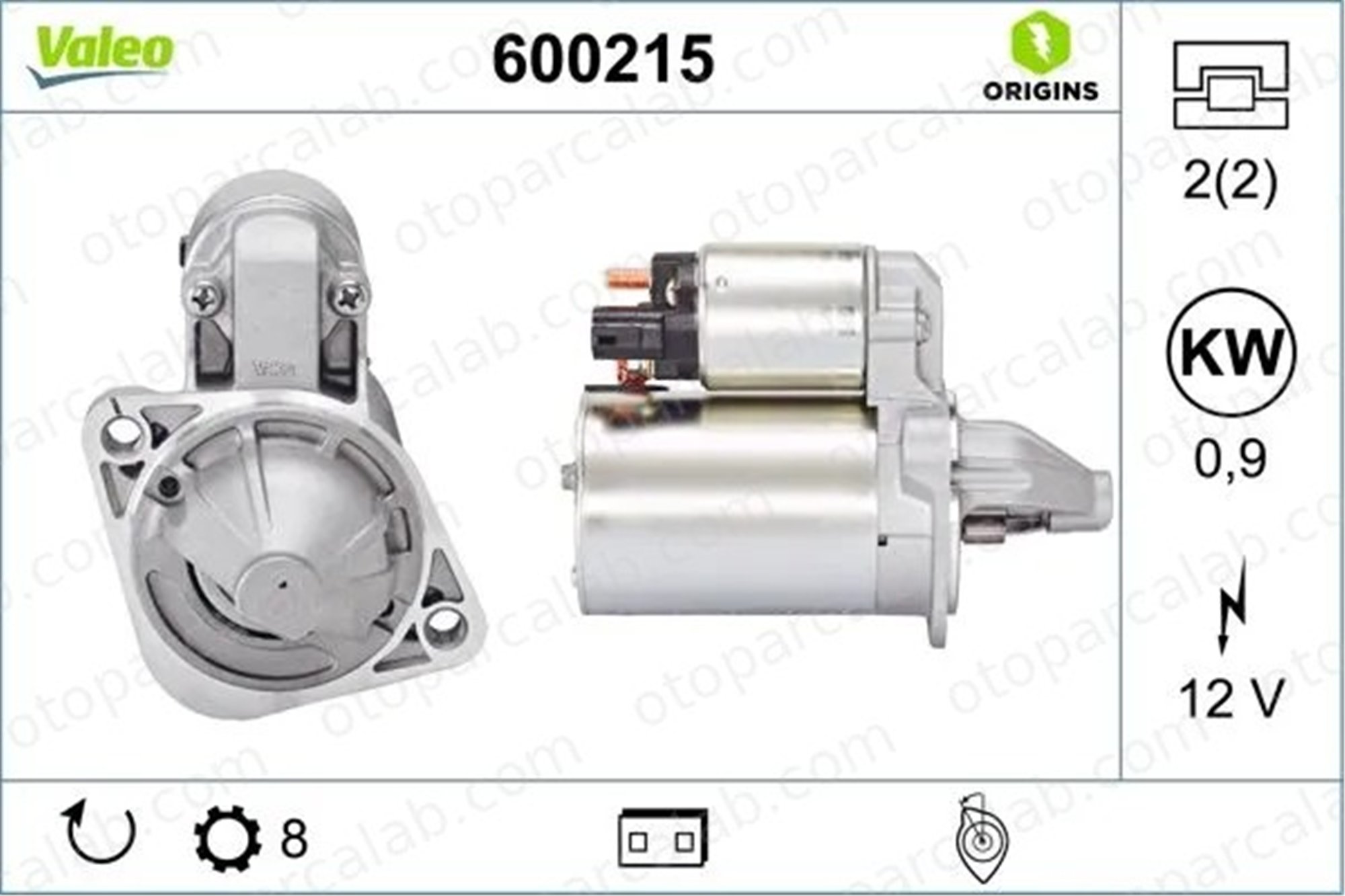 VALEO 600215 Marş Dinamosu HYUNDAI i30 KIA PRO CEE'D 361002B030 361002B200