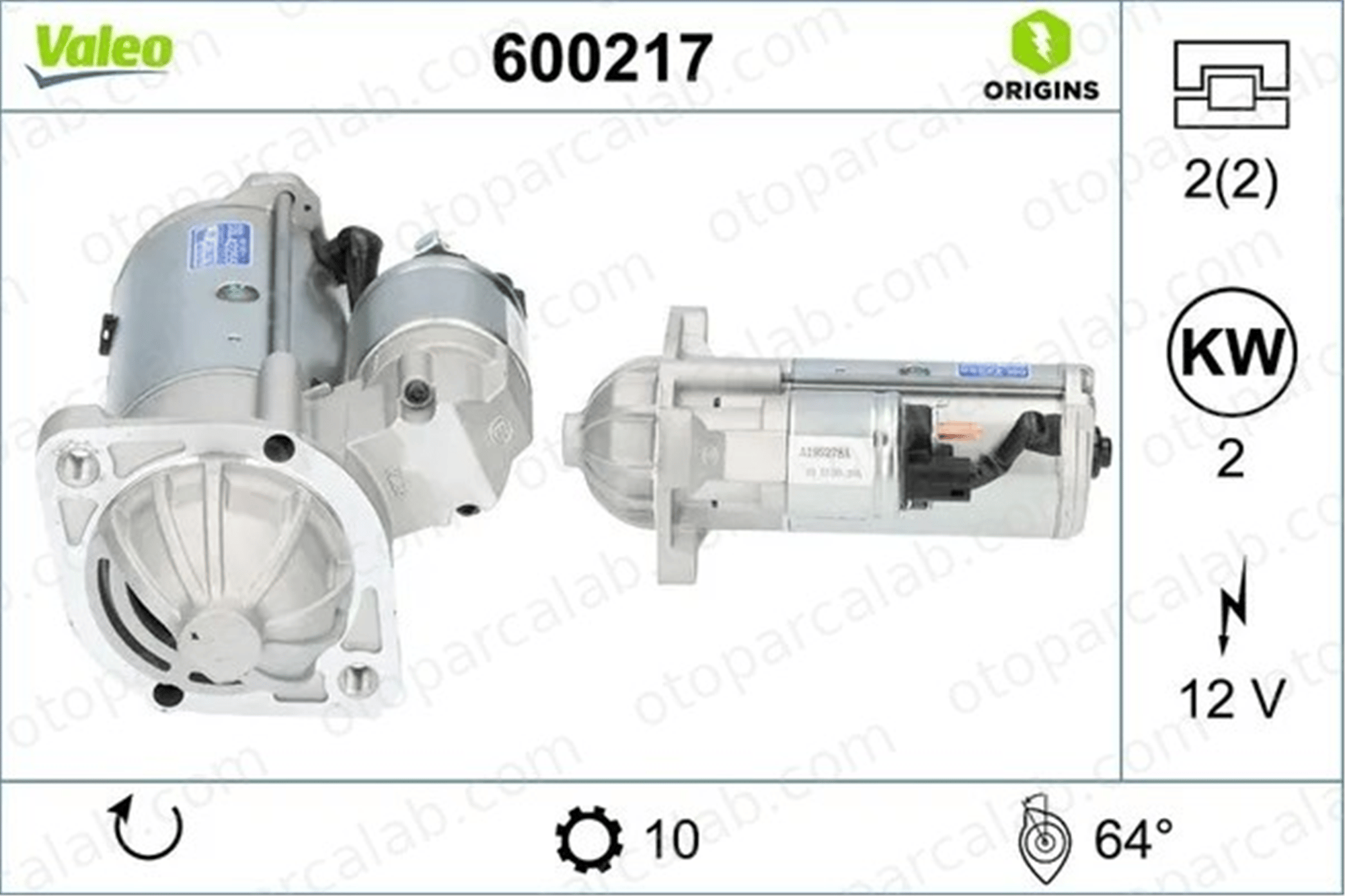 VALEO 600217 Marş Dinamosu HYUNDAI H-1 Travel H-1 Cargo 3610042255