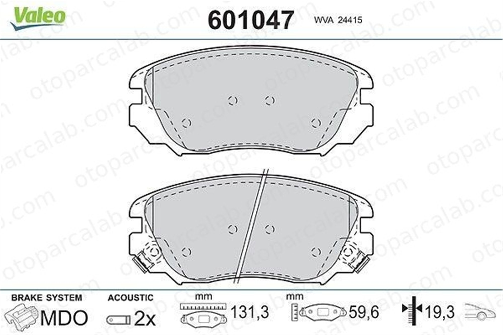 VALEO 601047 Fren Disk Balata Ön OPEL INSIGNIA A INSIGNIA A Sports Tourer 1605624 13237753