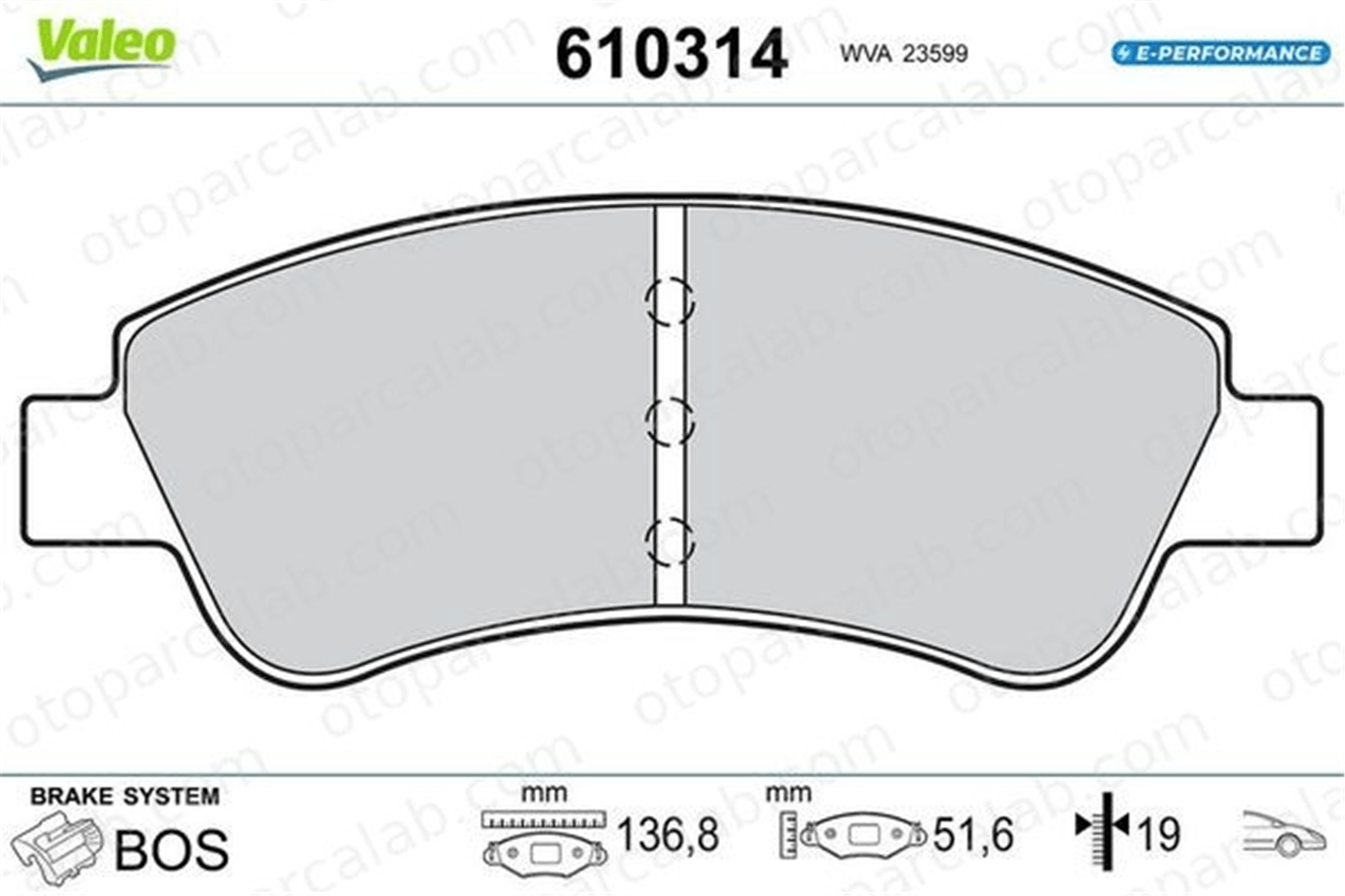 VALEO 610314 Fren Disk Balata Ön CITROËN BERLINGO / BERLINGO FIRST MPV BERLINGO Kasa/büyük limuzin 610314 1610489680