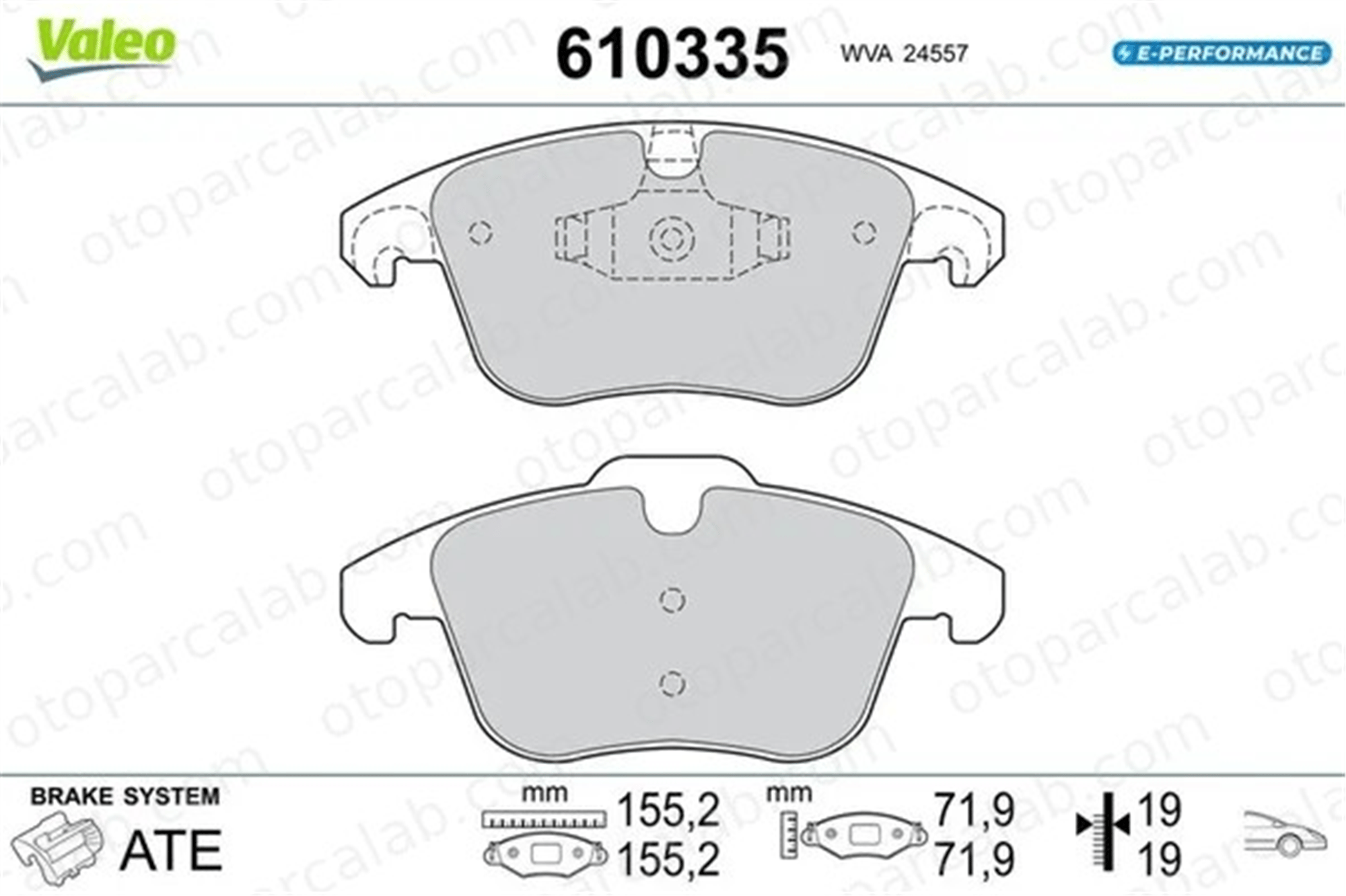 VALEO 610335 Fren Disk Balata Ön CITROËN DS5 OPEL CORSA F 610335 1609987980