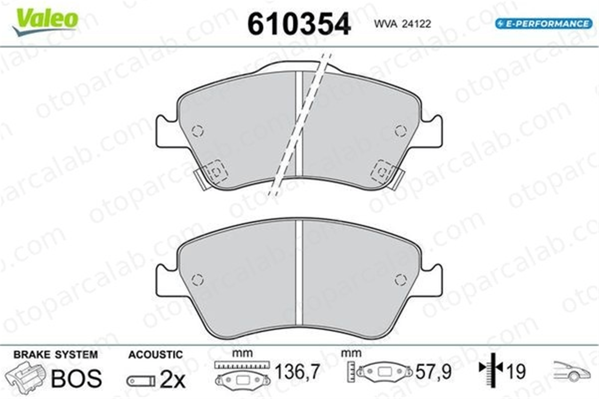 VALEO 610354 Fren Disk Balata Ön TOYOTA AURIS 610354 446502160