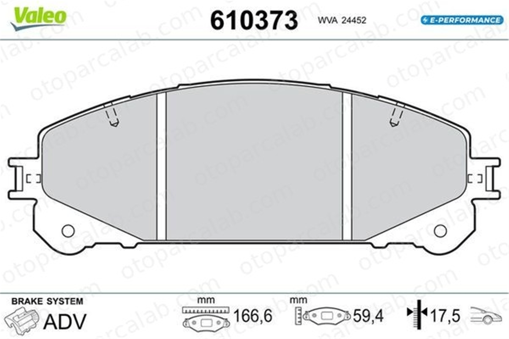 VALEO 610373 Fren Disk Balata Ön LEXUS RX TOYOTA CAMRY 610373 44650E010