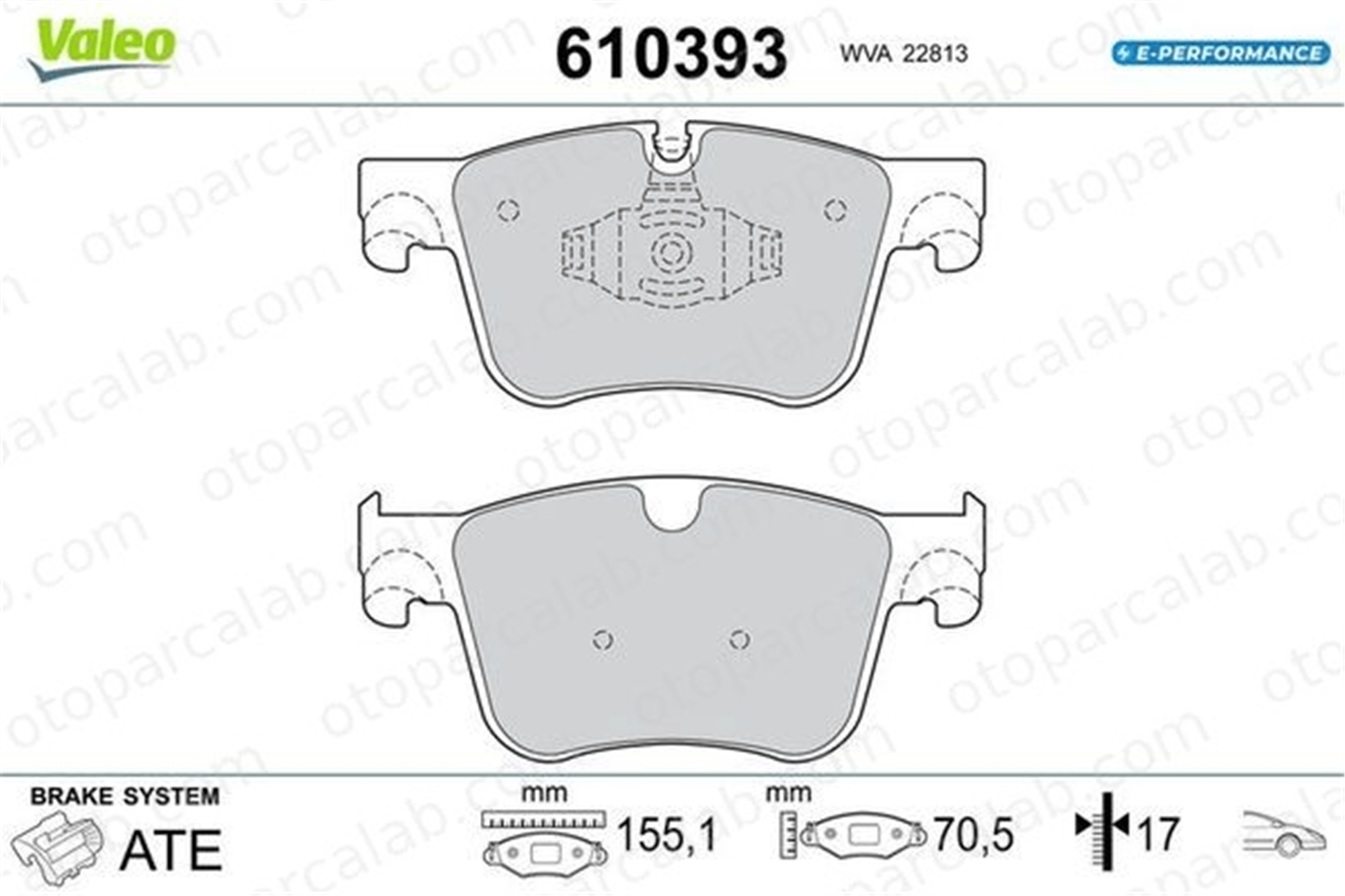 VALEO 610393 Fren Disk Balata Ön OPEL GRANDLAND / GRANDLAND X PEUGEOT 3008 SUV 610393 1623162380