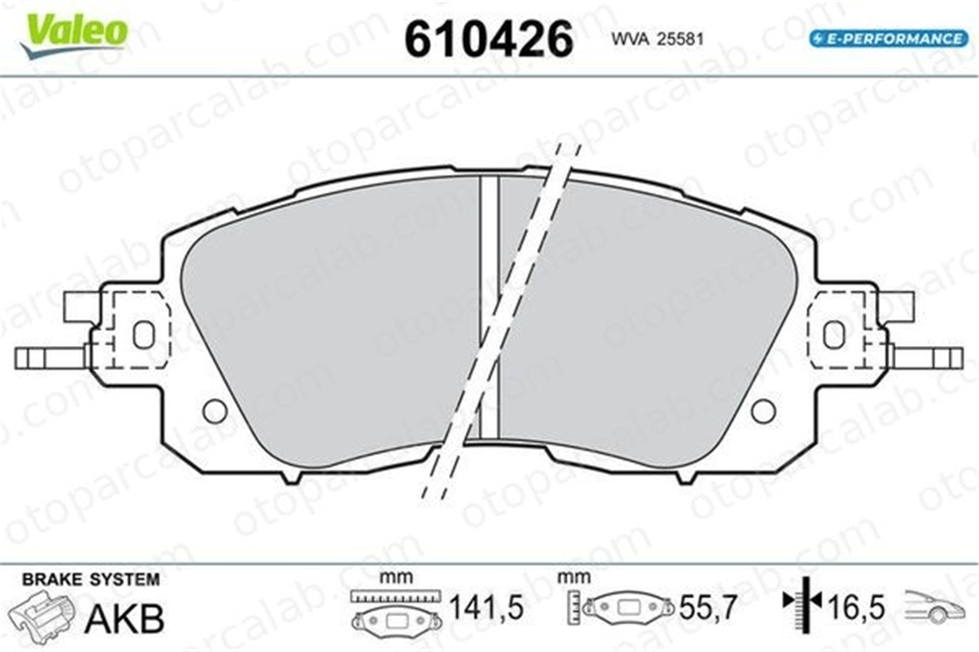 VALEO 610426 Fren Disk Balata Ön RENAULT ARKANA I NISSAN LEAF 610426 D10603TA0A