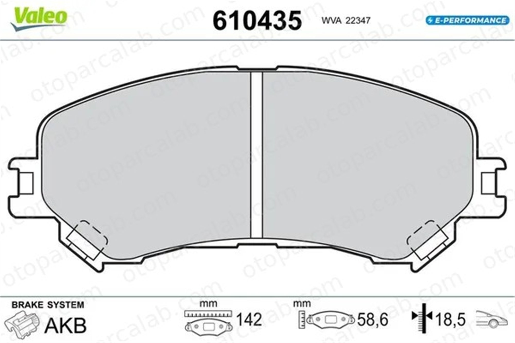 VALEO 610435 Fren Disk Balata Ön RENAULT GRAND SCÉNIC IV SCÉNIC IV 610435 410606124R