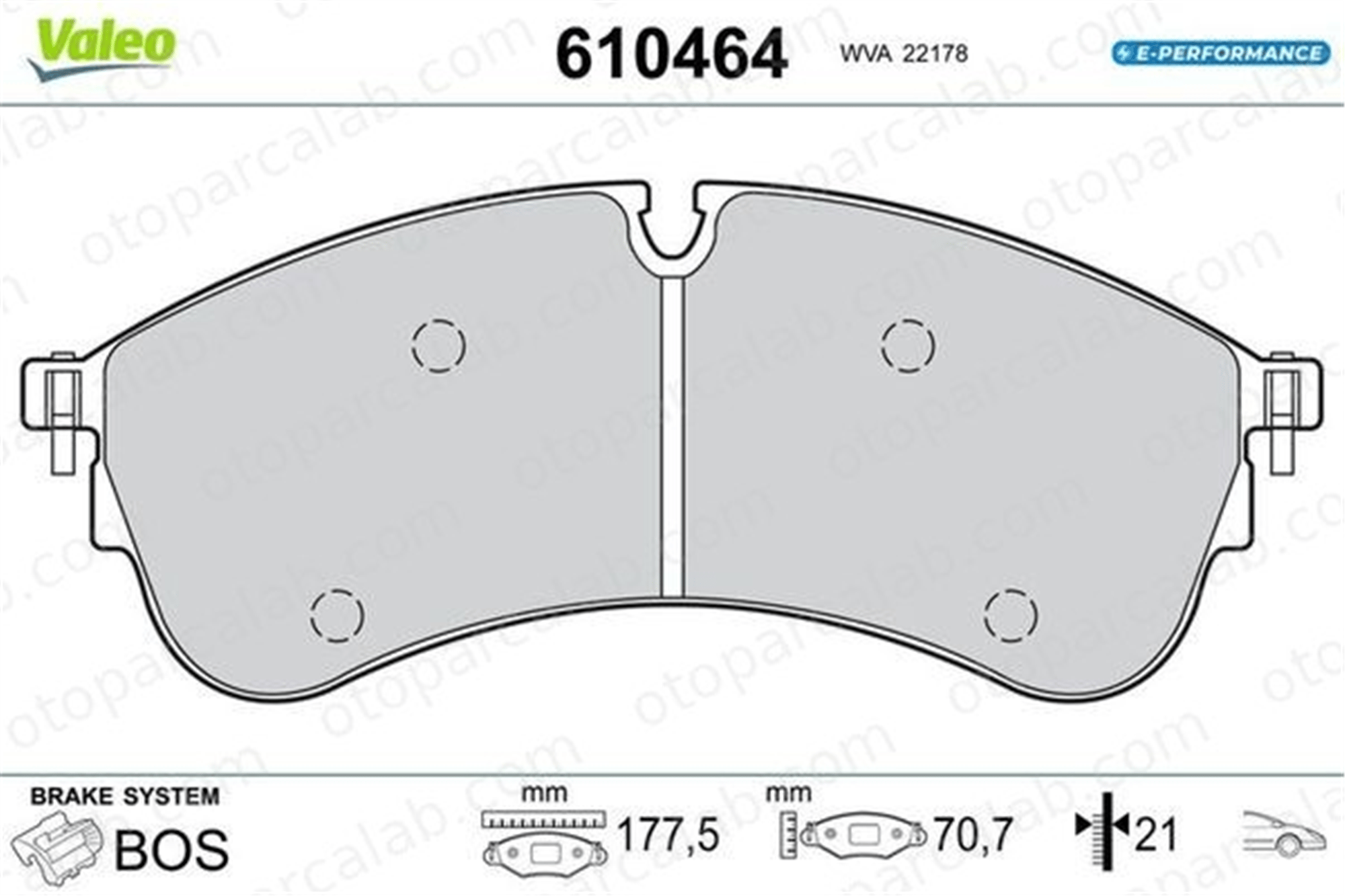 VALEO 610464 Fren Disk Balata Ön MAN TGE Panelvan/Van VW CRAFTER Panelvan/Van 610464 2N0698151A