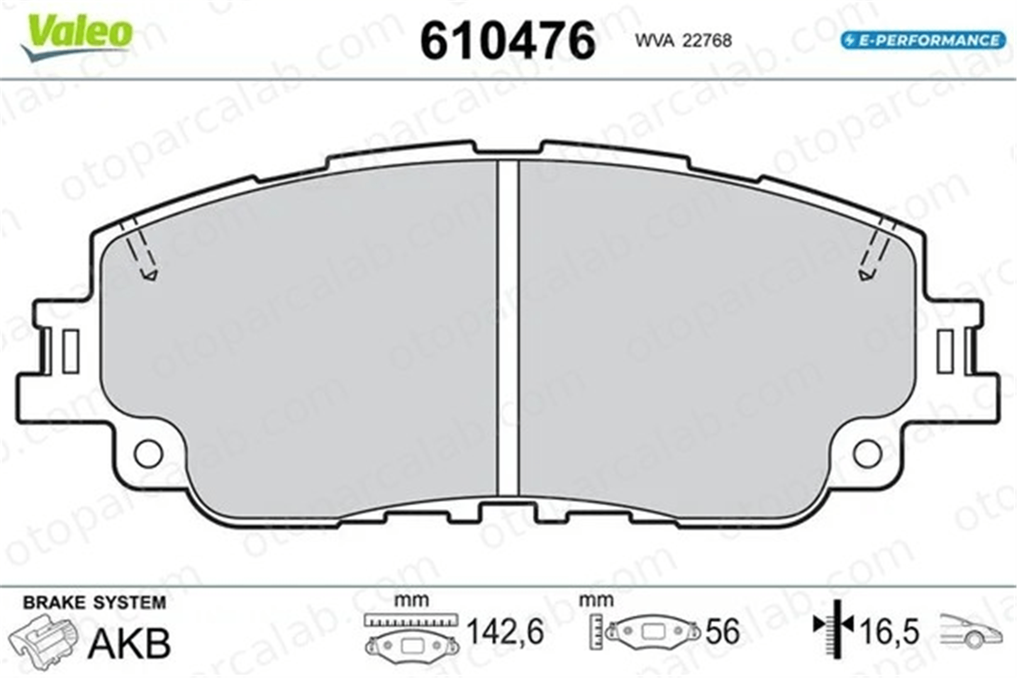 VALEO 610476 Fren Disk Balata Ön TOYOTA CAMRY LEXUS UX 610476 446506150