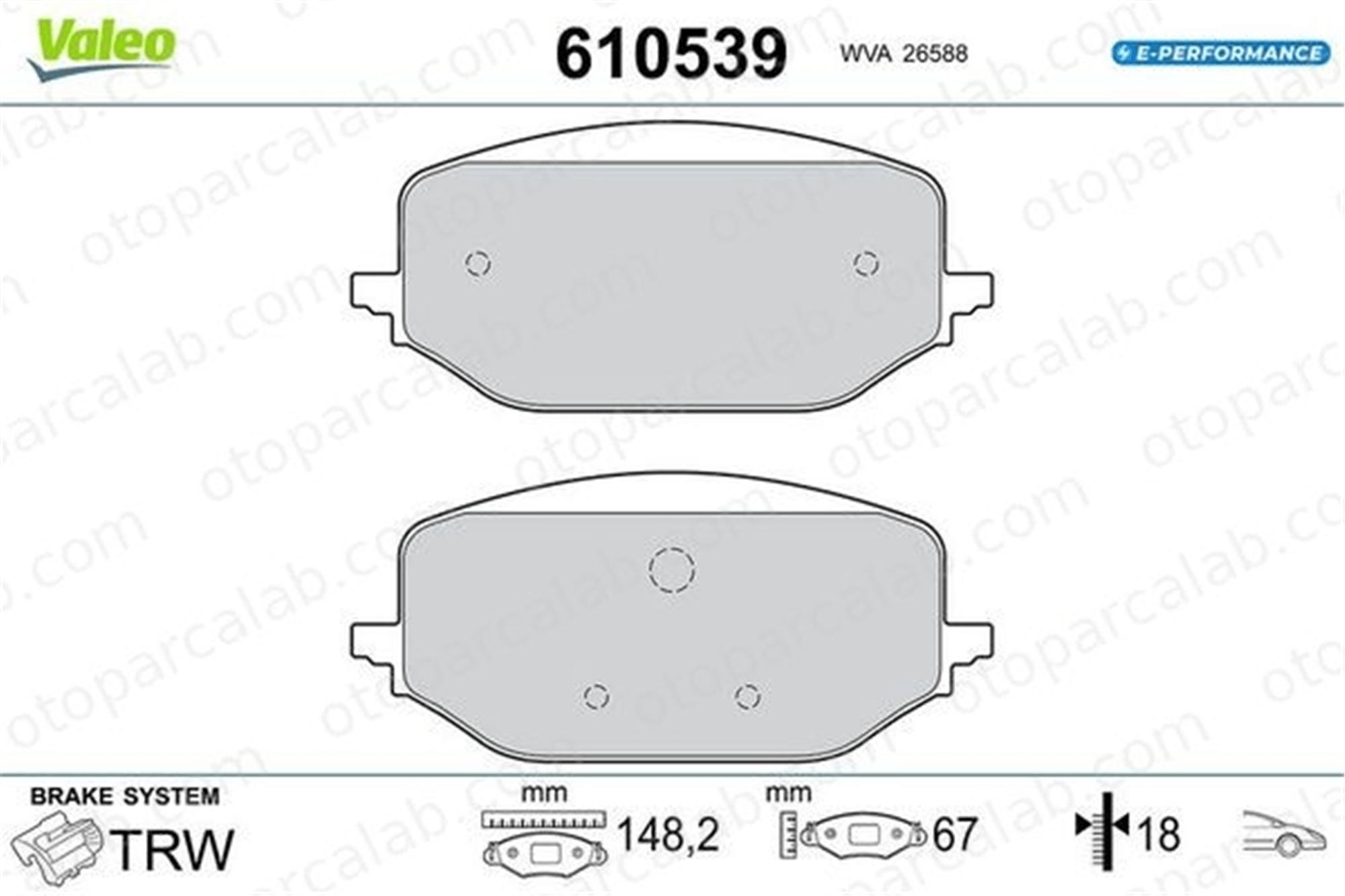 VALEO 610539 Fren Disk Balata Ön PEUGEOT 308 III 3008 SUV 610539 1647880280