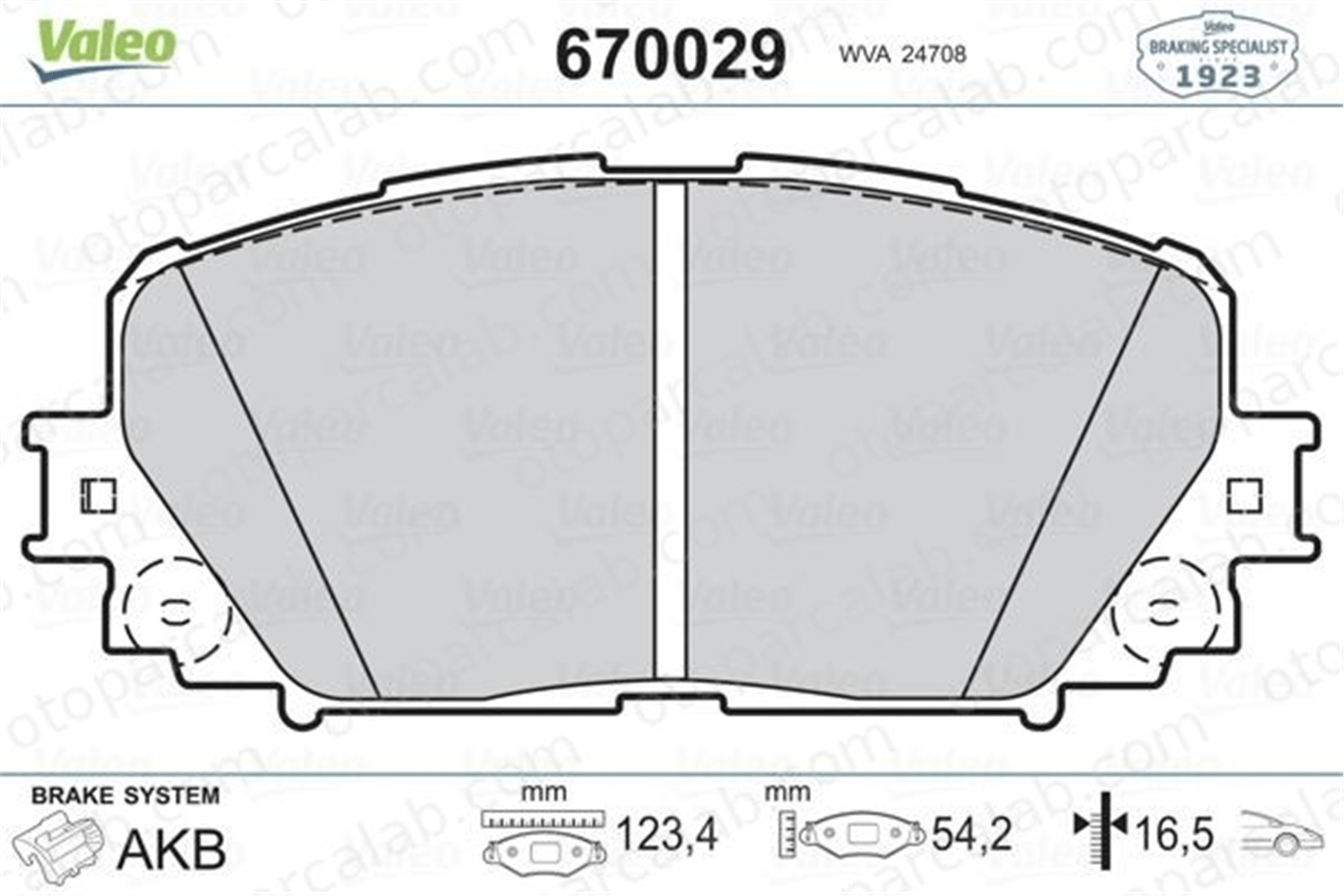 VALEO 670029 Fren Disk Balata Ön TOYOTA YARIS 446552270 446552240