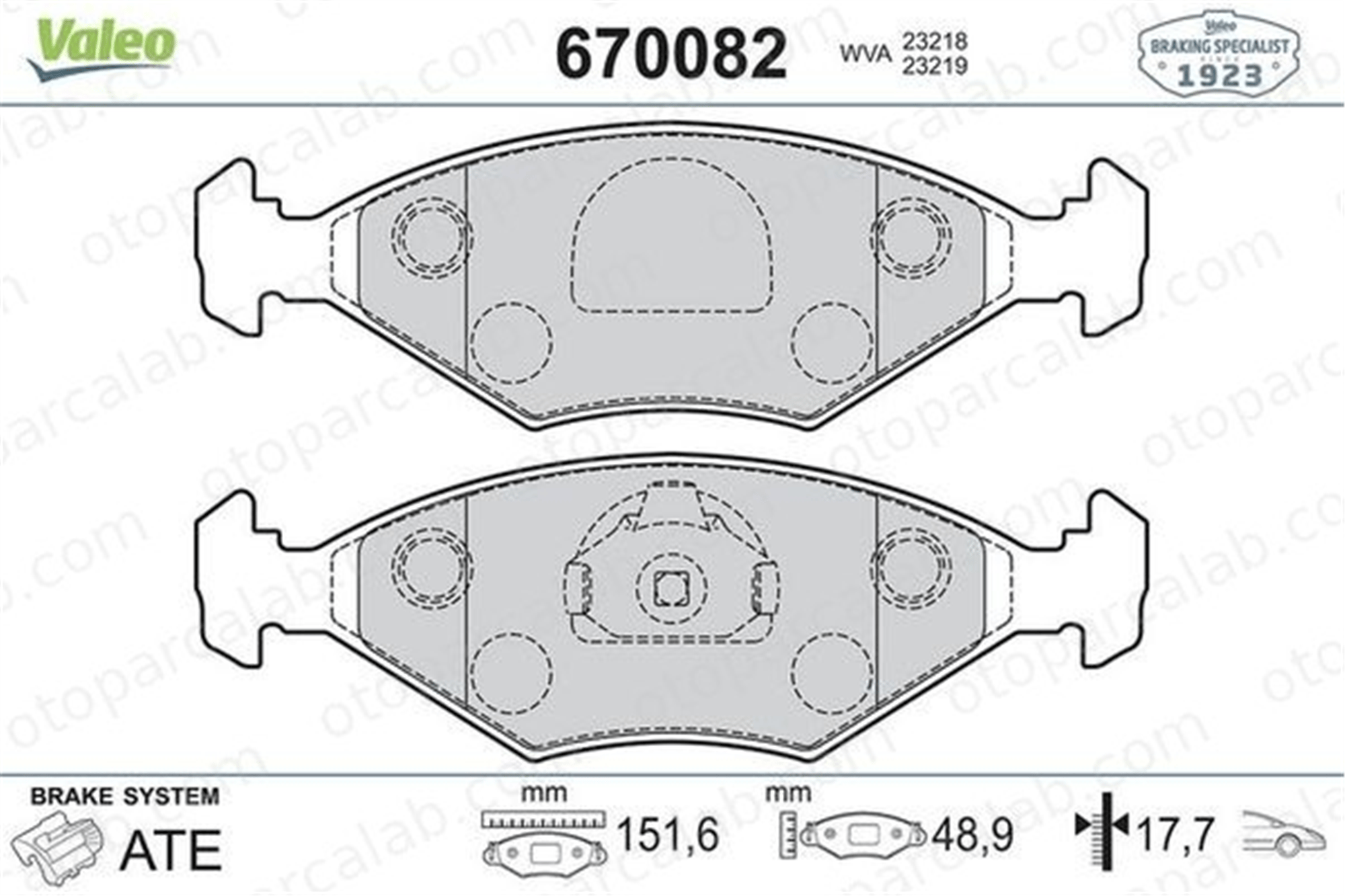 VALEO 670082 Fren Disk Balata Ön FIAT PALIO SIENA 71738155 77362171