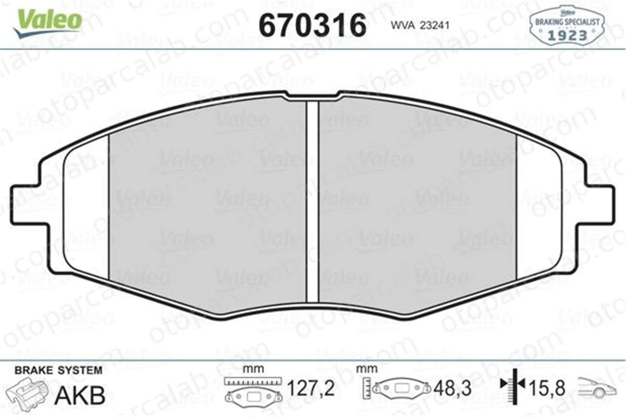 VALEO 670316 Fren Disk Balata Ön CHEVROLET MATIZ SPARK 96446176 S113501080