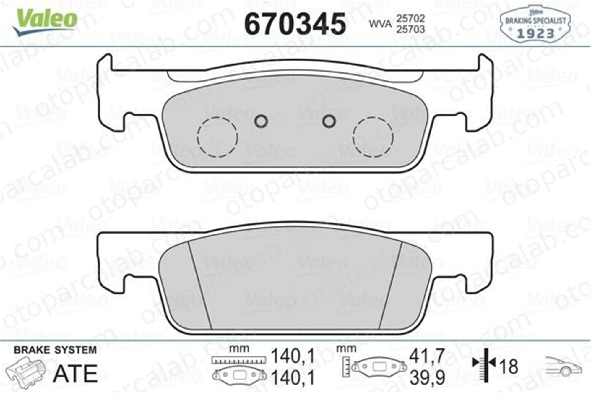 VALEO 670345 Fren Disk Balata Ön DACIA LOGAN II RENAULT CLIO IV 410602581R 410605612R