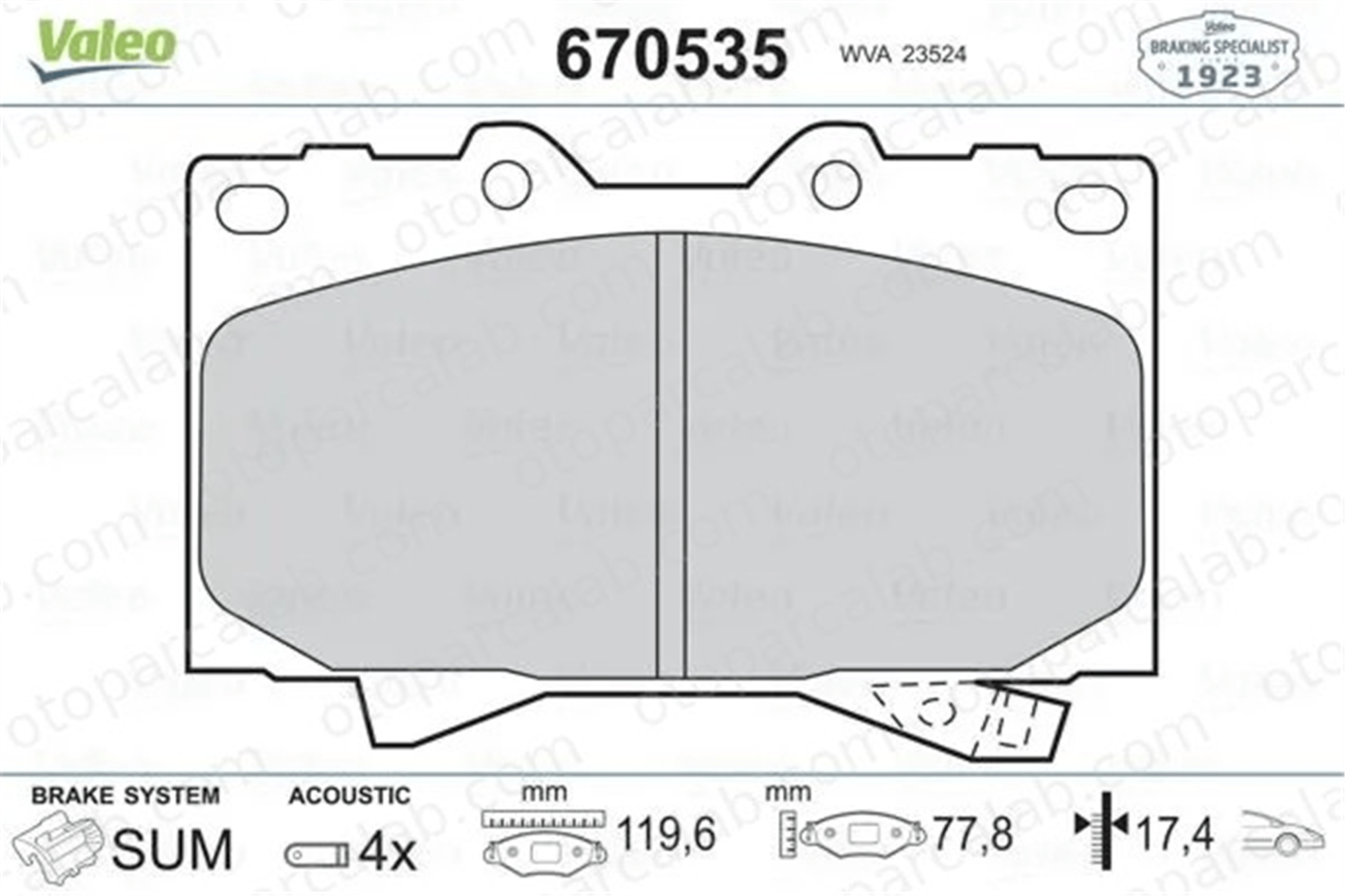 VALEO 670535 Fren Disk Balata Ön TOYOTA LAND CRUISER 100 LEXUS LX 446560230 04465-60230