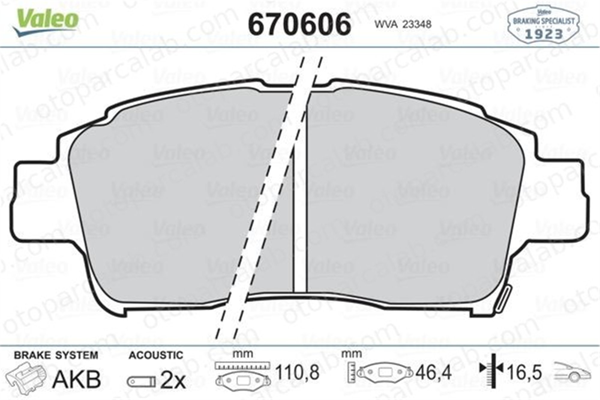 VALEO 670606 Fren Disk Balata Ön TOYOTA YARIS 446552041 446552070