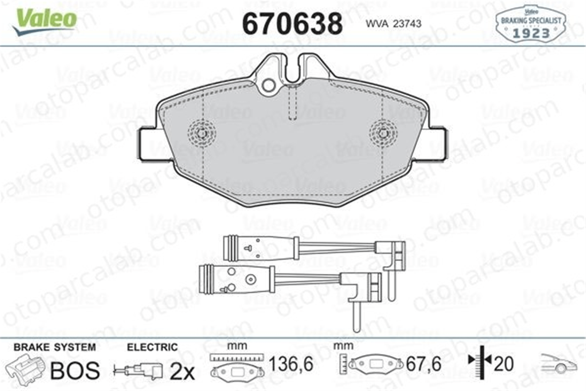 VALEO 670638 Fren Disk Balata Ön MERCEDES-BENZ E-SERISI E-SERISI T-Model A0044208720 A0034209920