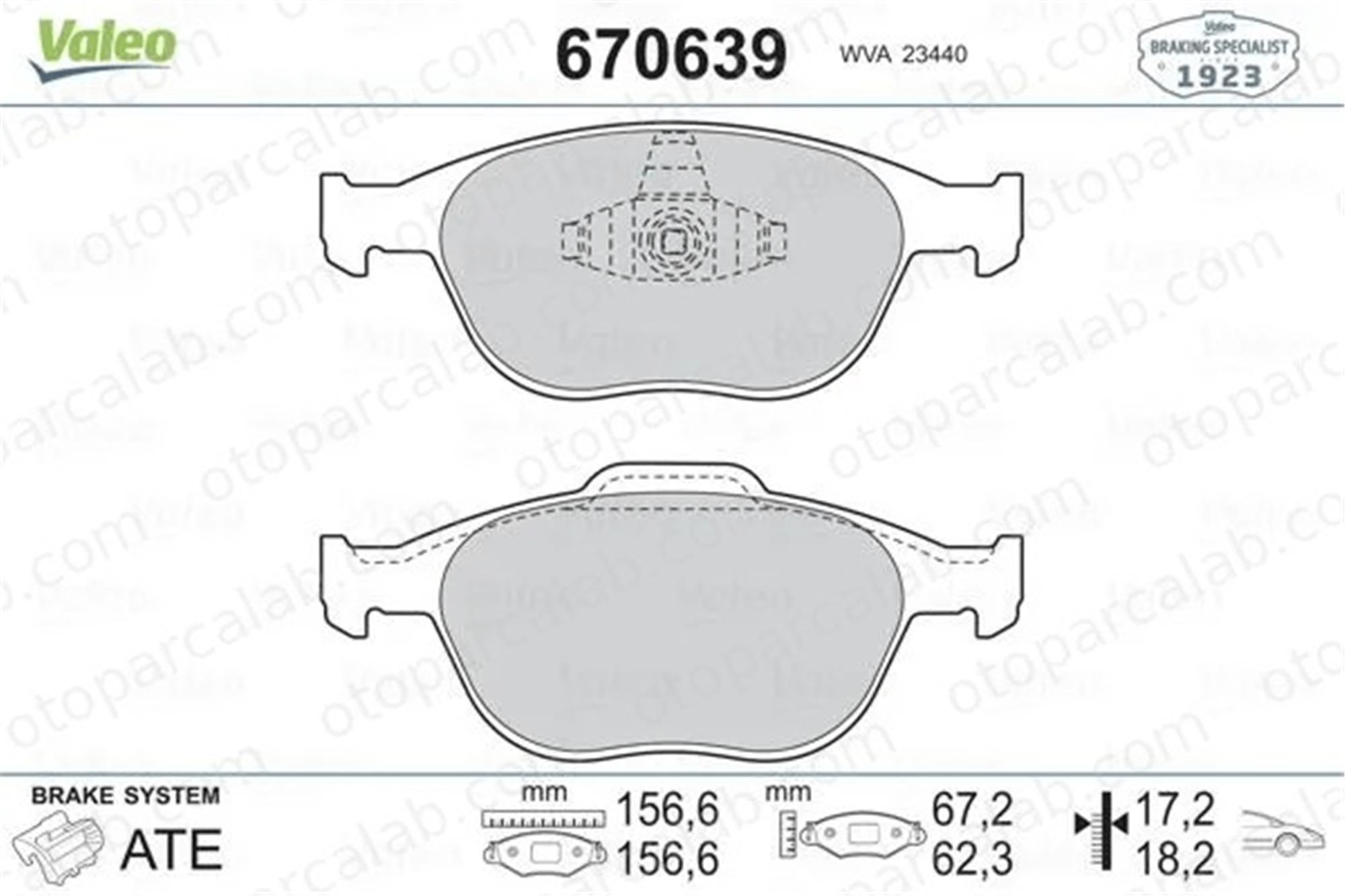 VALEO 670639 Fren Disk Balata Ön FORD FIESTA IV PUMA 1359884 1360303
