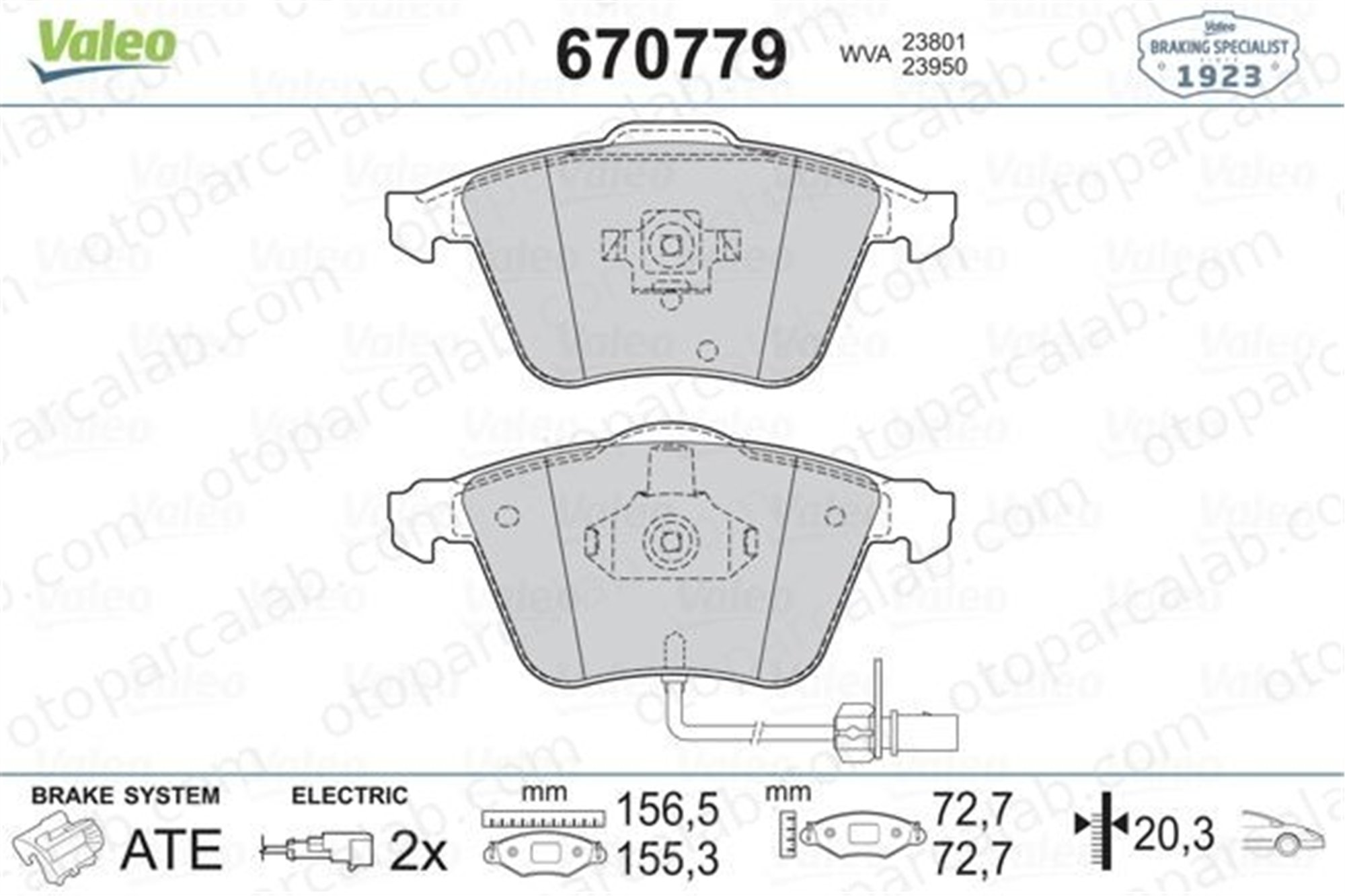VALEO 670779 Fren Disk Balata Ön AUDI A6 C6 Avant A6 C6 4F0698151D 4E0698151F