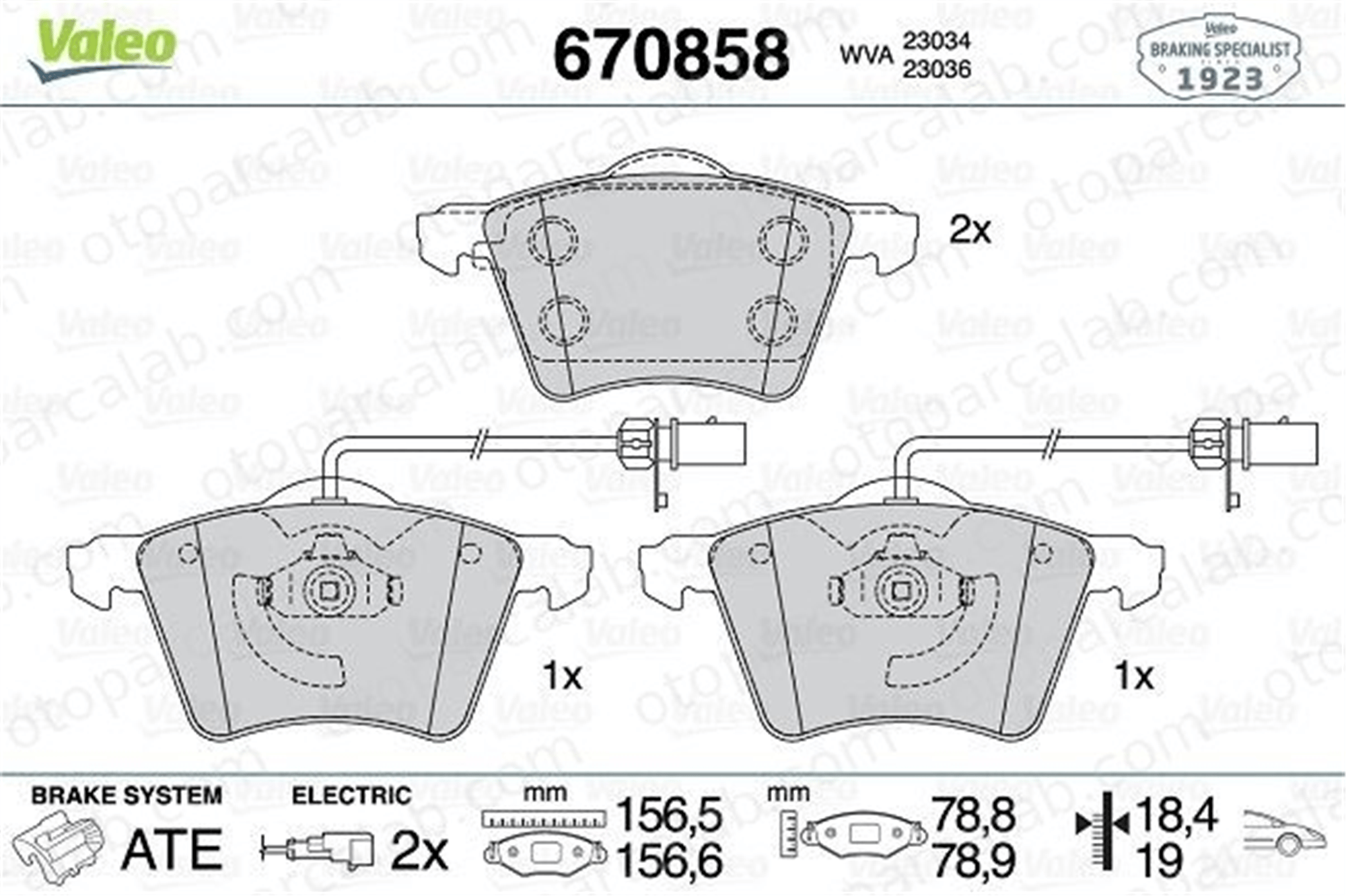 VALEO 670858 Fren Disk Balata Ön VW TRANSPORTER T4 Minibüs/Otobüs TRANSPORTER T4 Panelvan/Van 7D0698151A