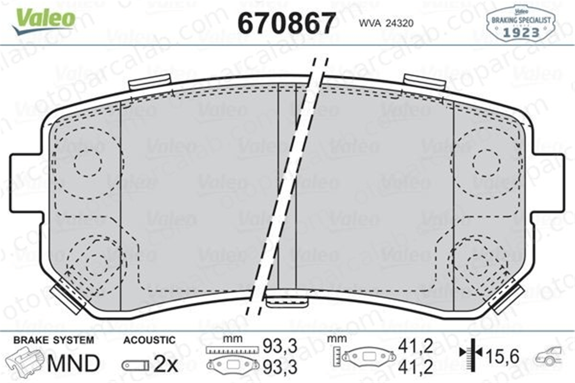 VALEO 670867 Fren Disk Balata Arka HYUNDAI ix35 KONA 583021GA00 583021YA30