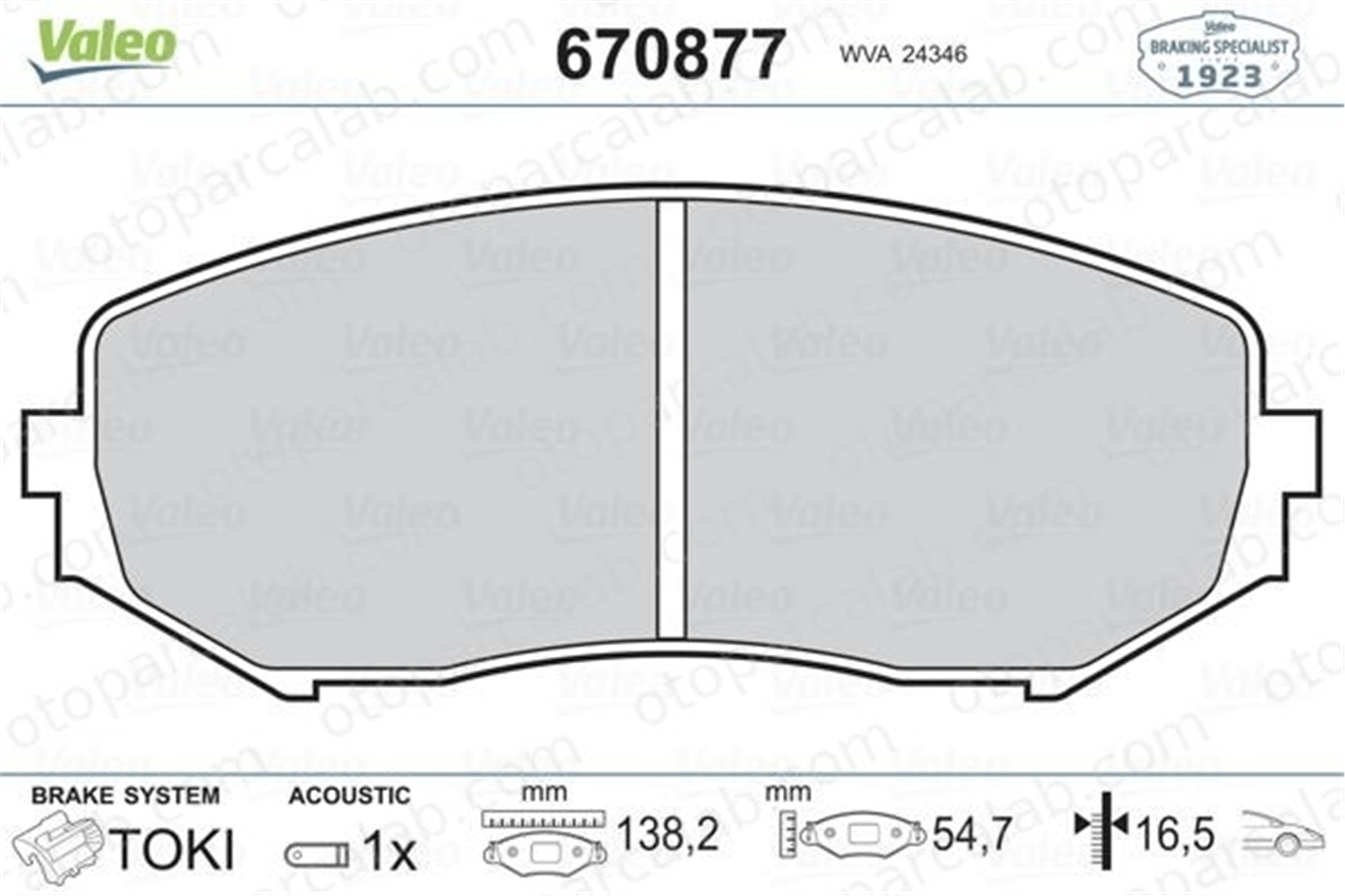 VALEO 670877 Fren Disk Balata Ön SUZUKI GRAND VITARA II GRAND VITARA I 5520065J11 5520065D10