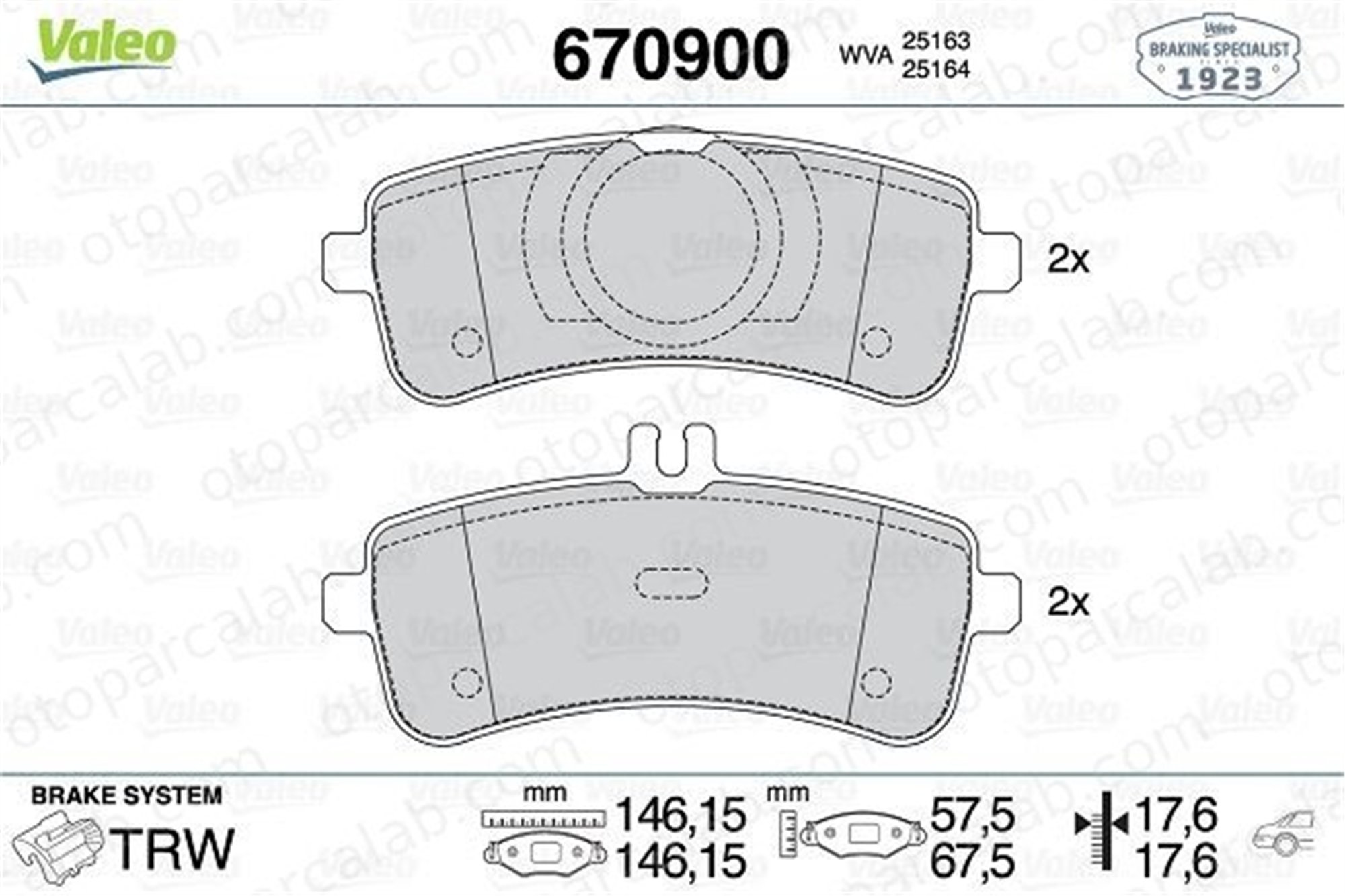 VALEO 670900 Fren Disk Balata Ön MERCEDES-BENZ AMG GT SL 4203700 0004203700