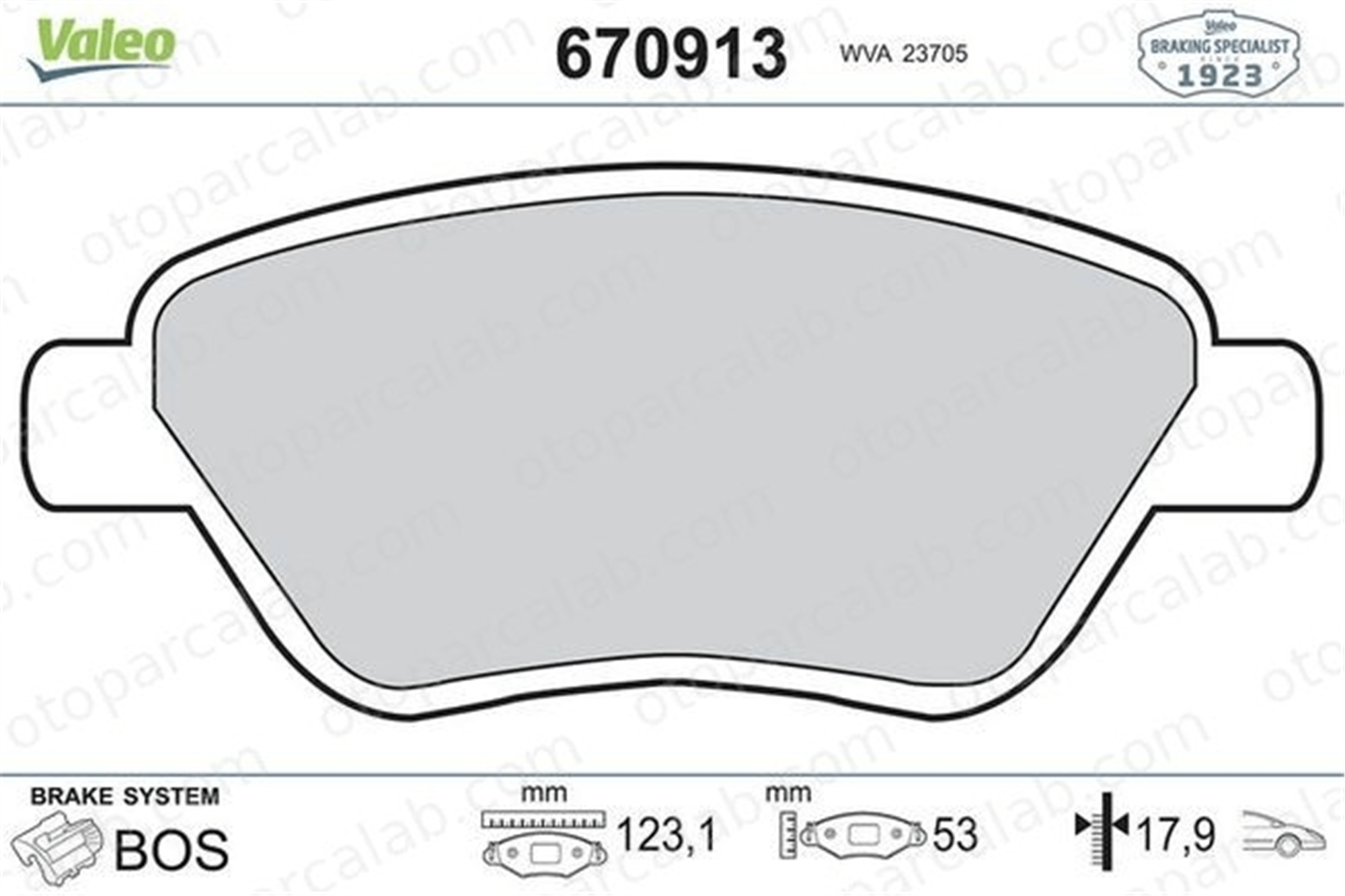 VALEO 670913 Fren Disk Balata Ön FIAT IDEA LANCIA MUSA 55175317 77362179