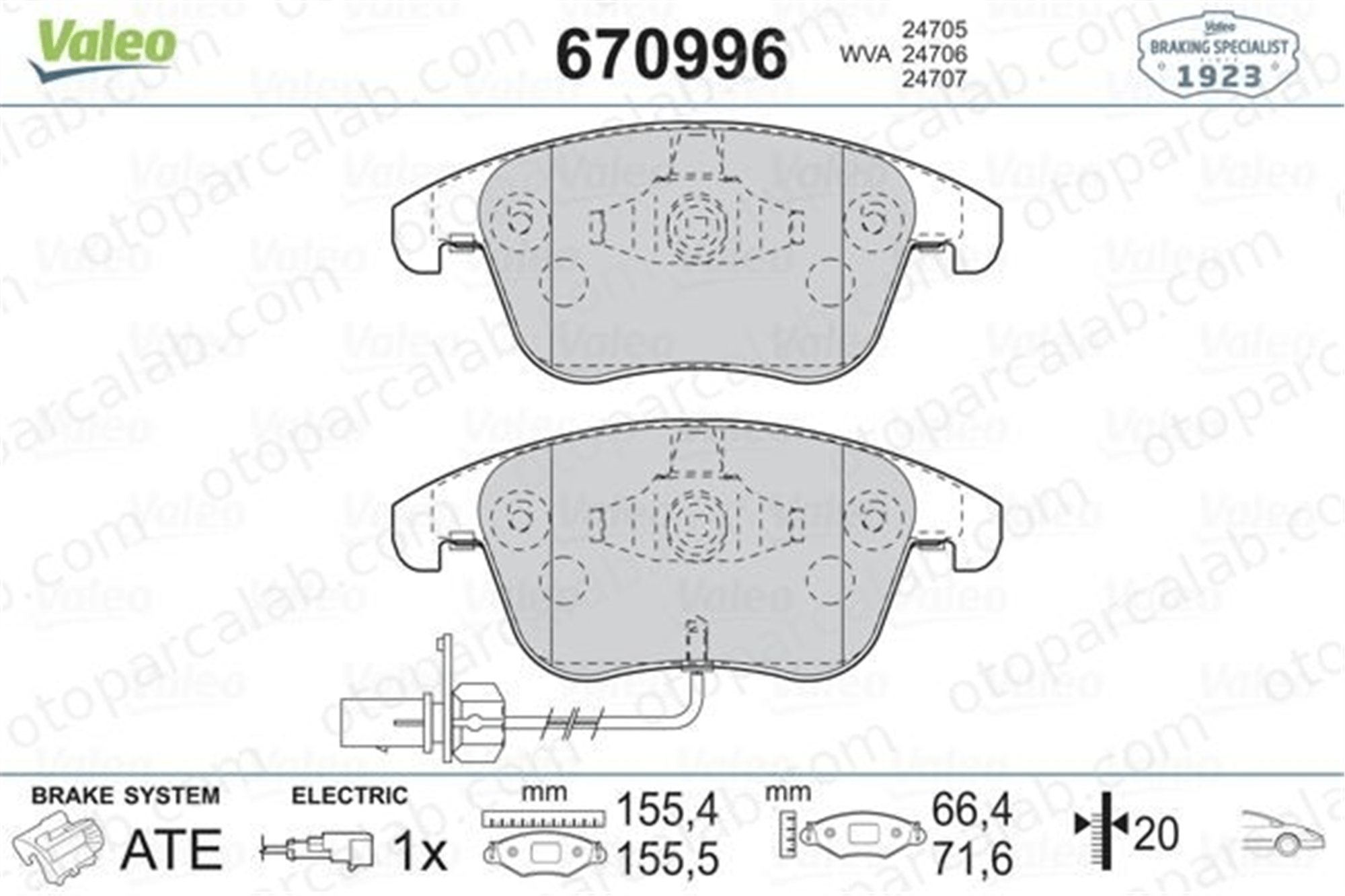 VALEO 670996 Fren Disk Balata Ön AUDI A4 B8 Avant A4 B8 8K0698151A 8K0698151F