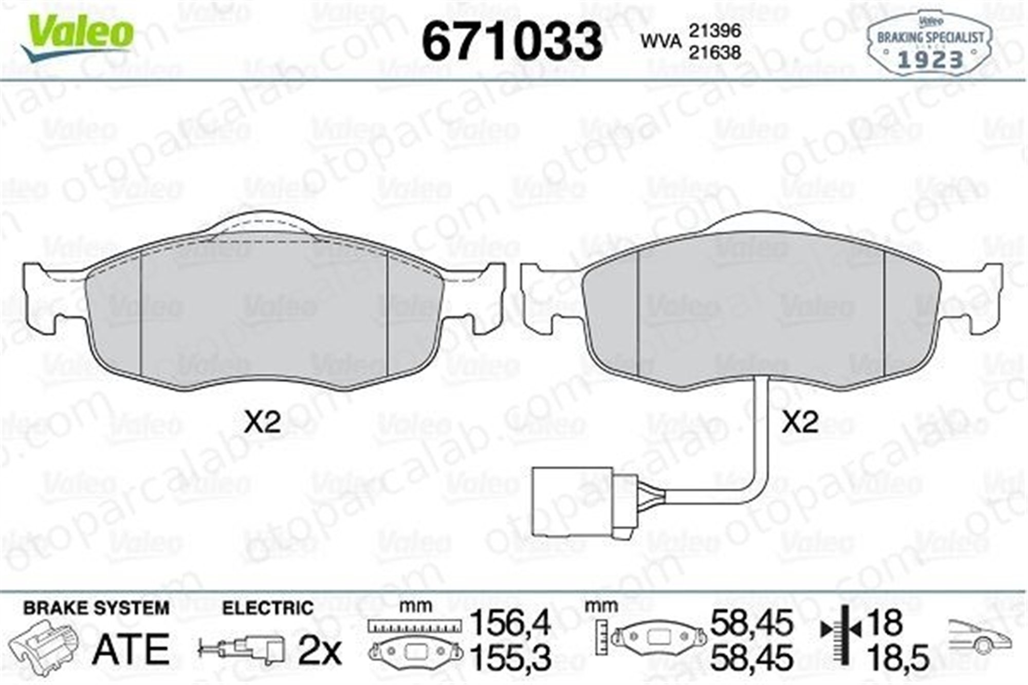 VALEO 671033 Fren Disk Balata Ön FORD SCORPIO I MONDEO II 1022079 1073732