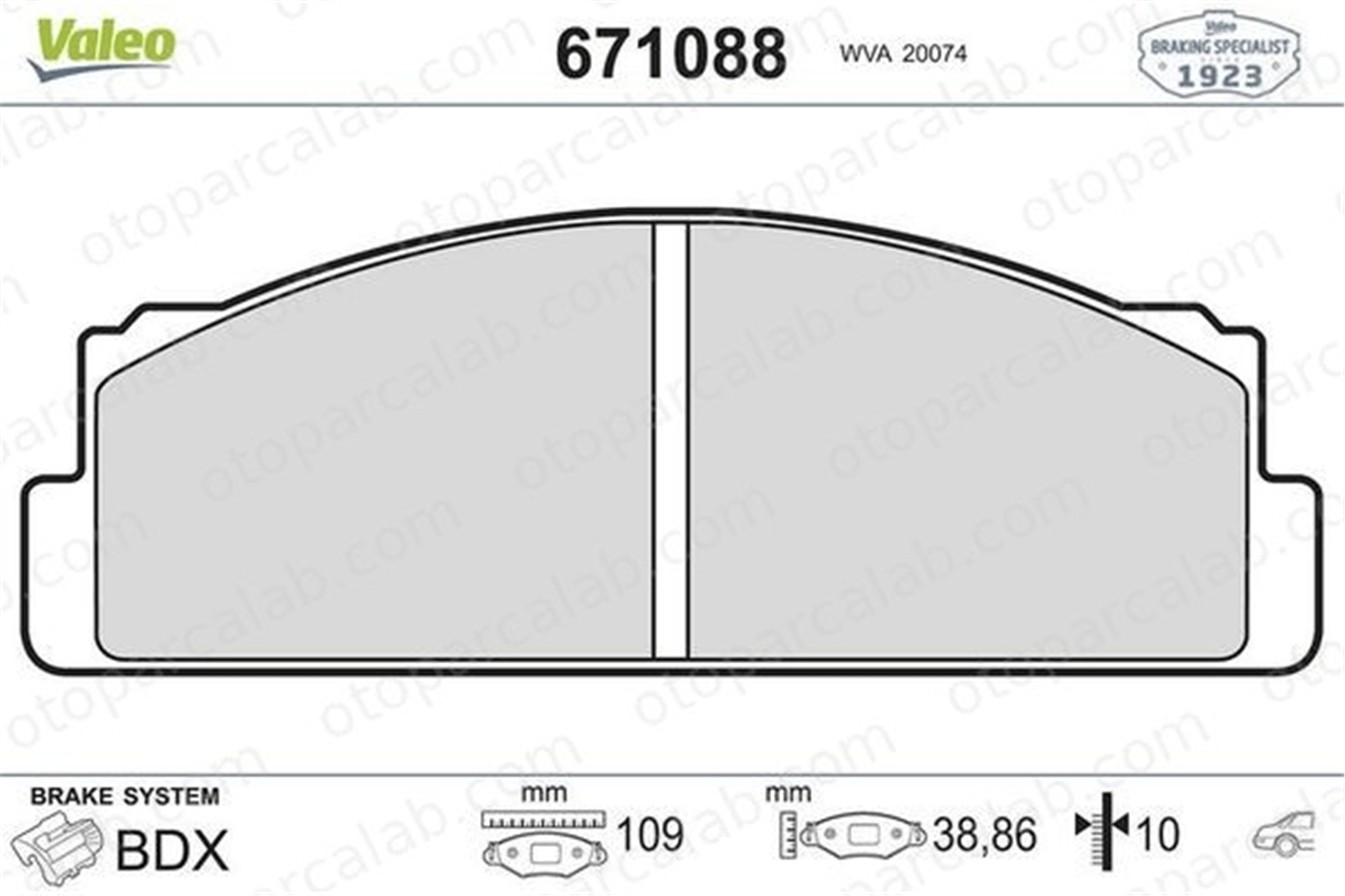 VALEO 671088 Fren Disk Balata Arka FIAT 132 124 5892945 94333335