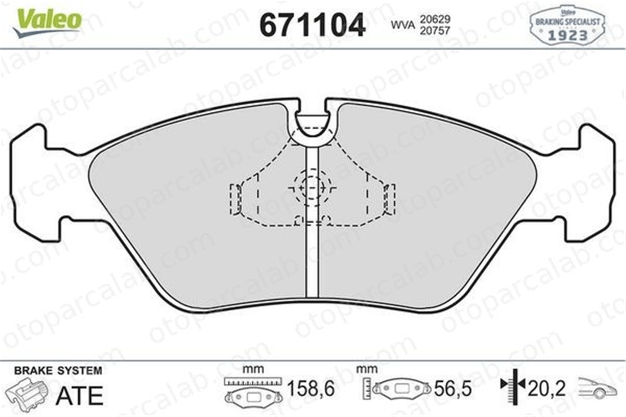 VALEO 671104 Fren Disk Balata Ön BMW 5 6 34111153203 1153203