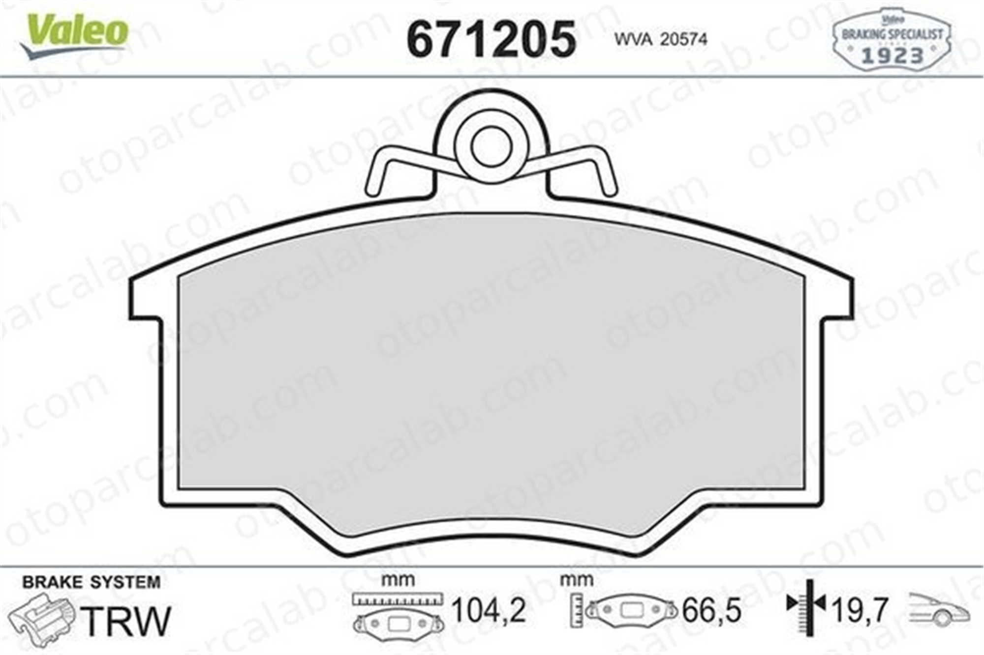 VALEO 671205 Fren Disk Balata Ön VOLVO 340-360 AUDI 80 B2 Sedan 3342265 321698151
