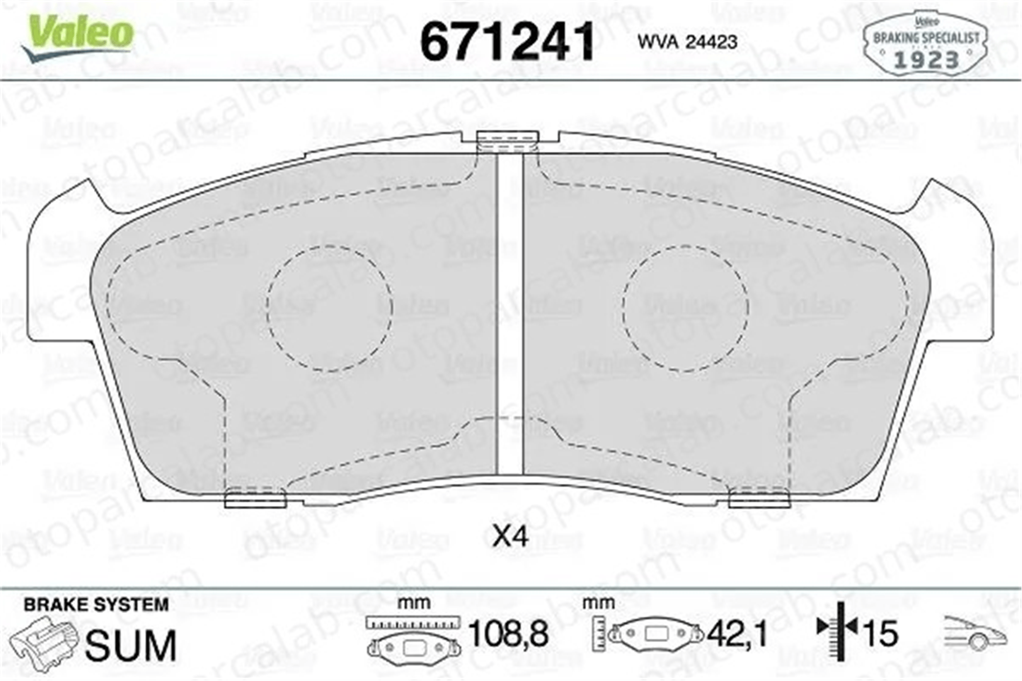 VALEO 671241 Fren Disk Balata Ön DAIHATSU COPEN SUZUKI IGNIS I 581076G20 4465B1010