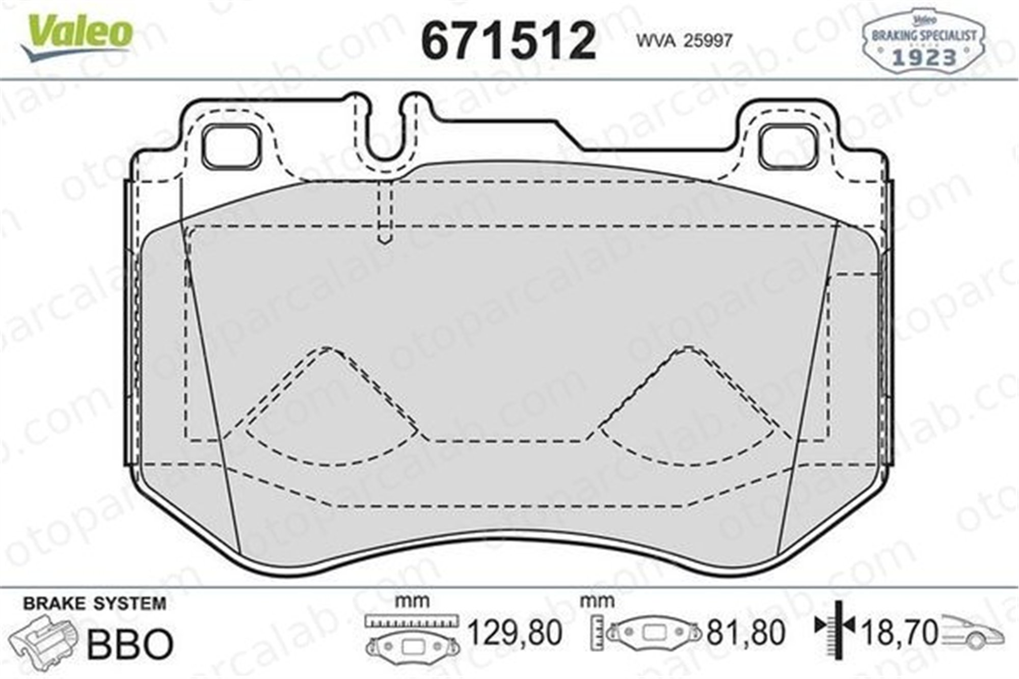 VALEO 671512 Fren Disk Balata Ön MERCEDES-BENZ C-SERISI C-SERISI T-Model 84201720 0084201720