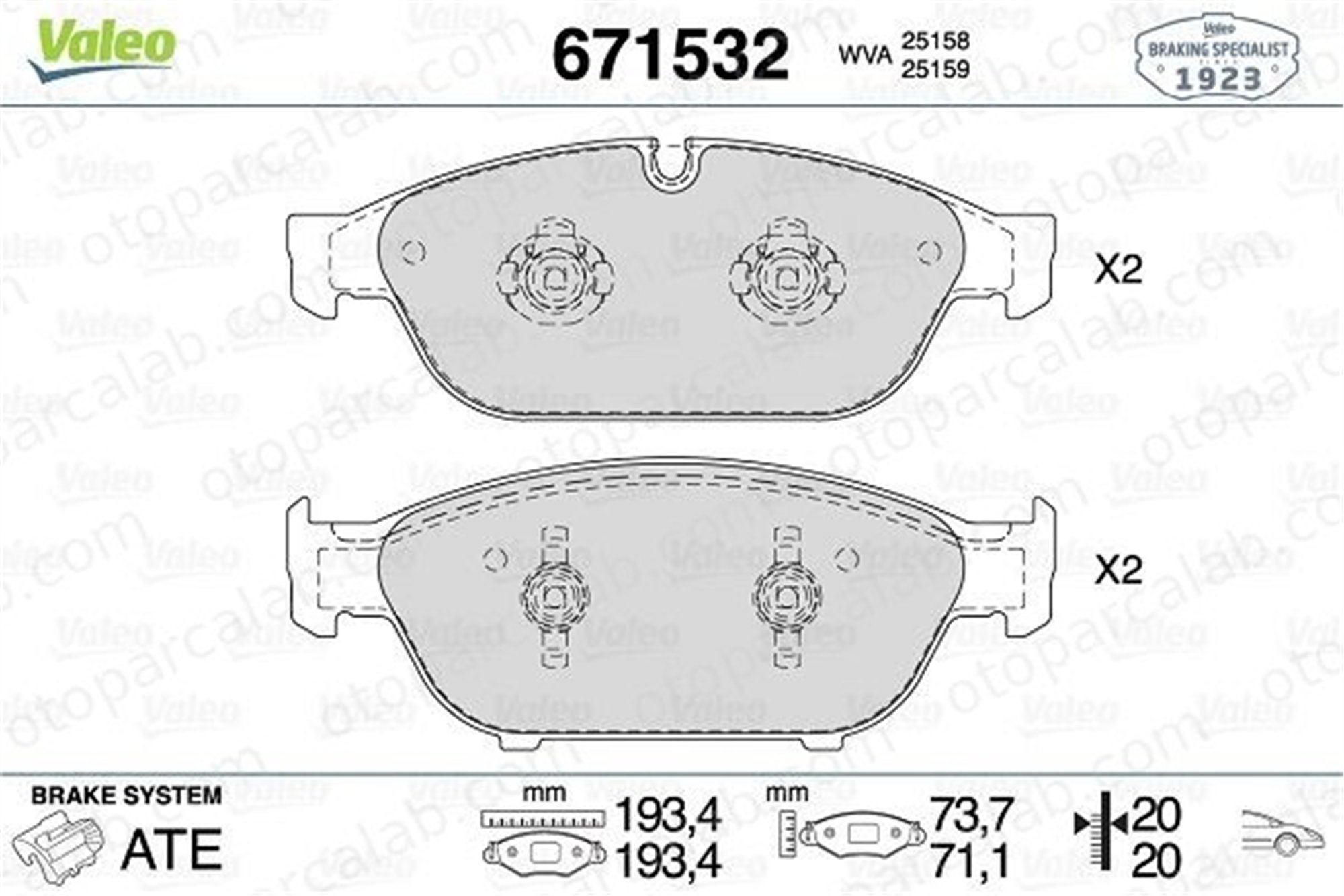 VALEO 671532 Fren Disk Balata Ön AUDI A7 Sportback A6 C7 4H0698151G 4G0698151G