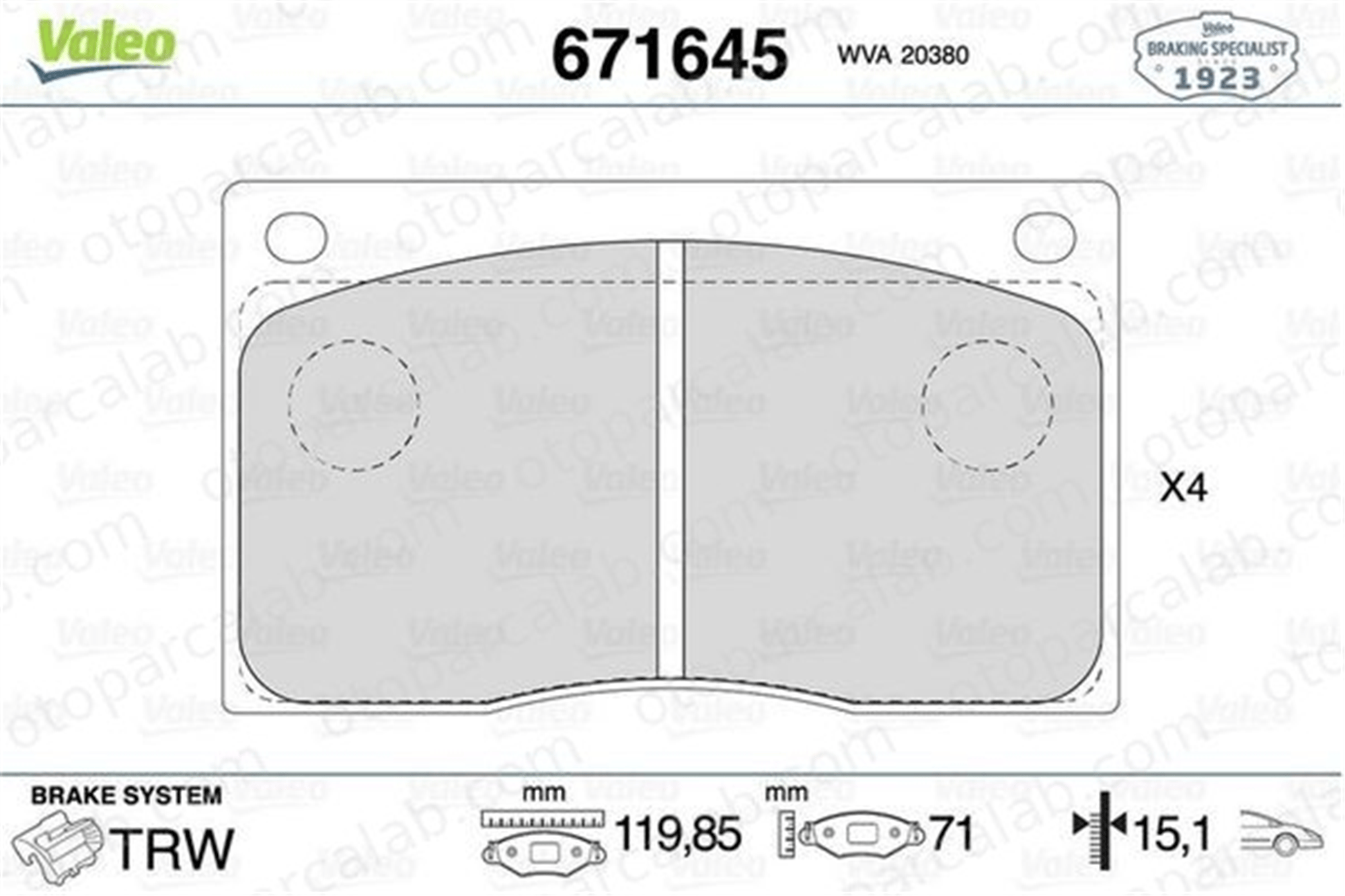 VALEO 671645 Fren Disk Balata Ön JAGUAR XJ Coupe XJSC Convertible C41307 JLM1158