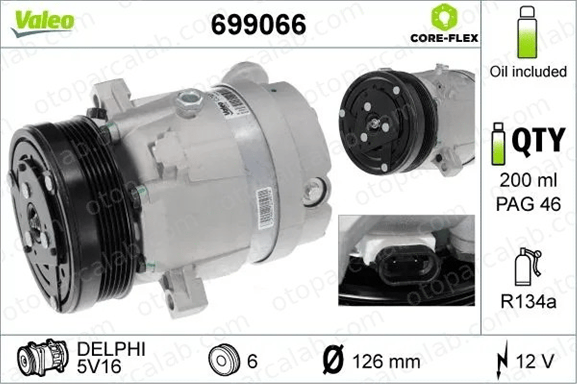 VALEO 699066 Klima Kompresörü OPEL VECTRA A VECTRA A Hatchback 1135019 1854126