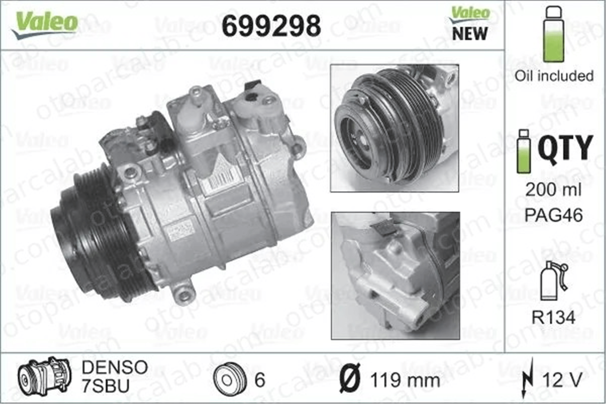 VALEO 699298 Klima Kompresörü MERCEDES-BENZ E-SERISI E-SERISI T-Model A0002306811 5097010AA