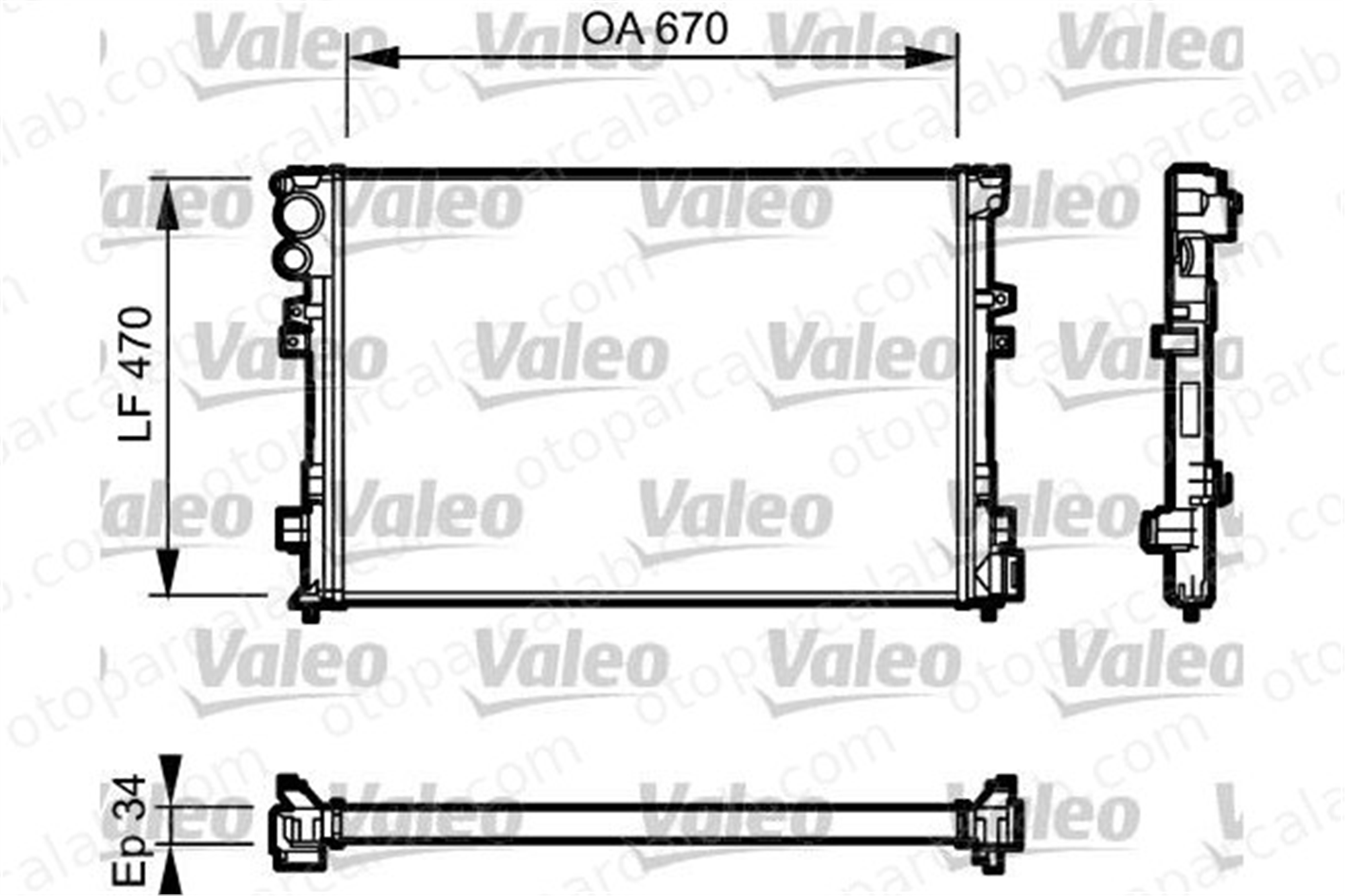 VALEO 731168 Su Radyatörü CITROËN JUMPY FIAT SCUDO Minibüs/Otobüs 1349196080 1301RN