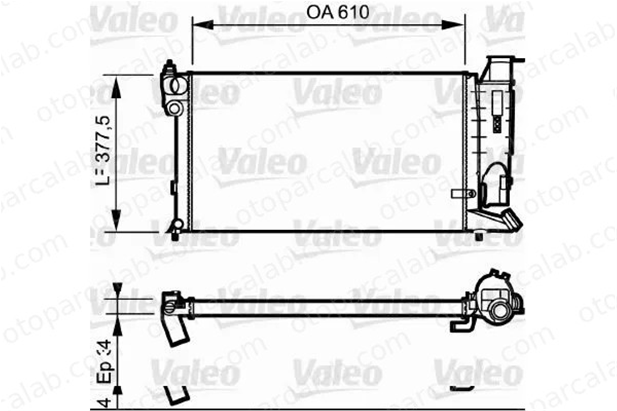 VALEO 731176 Su Radyatörü CITROËN ZX Break PEUGEOT 106 I 1301AP 1301JE