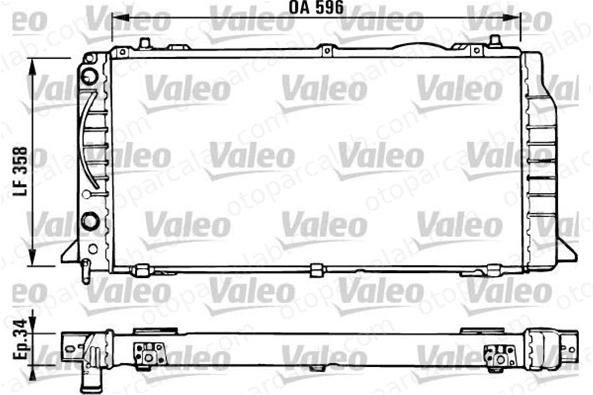 VALEO 731422 Su Radyatörü AUDI 80 B4 Avant 80 B4 Sedan 893121251AA 8A0121251