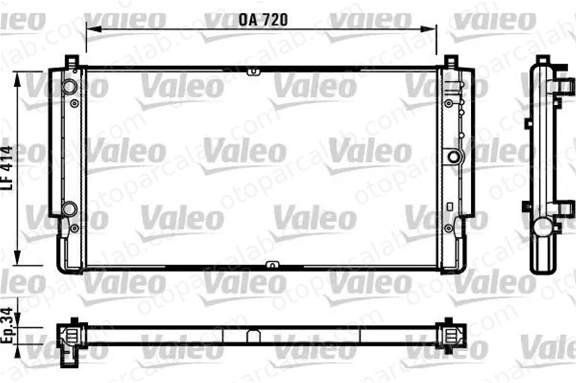 VALEO 731616 Su Radyatörü VW TRANSPORTER T4 Minibüs/Otobüs TRANSPORTER T4 Panelvan/Van 7D0121253