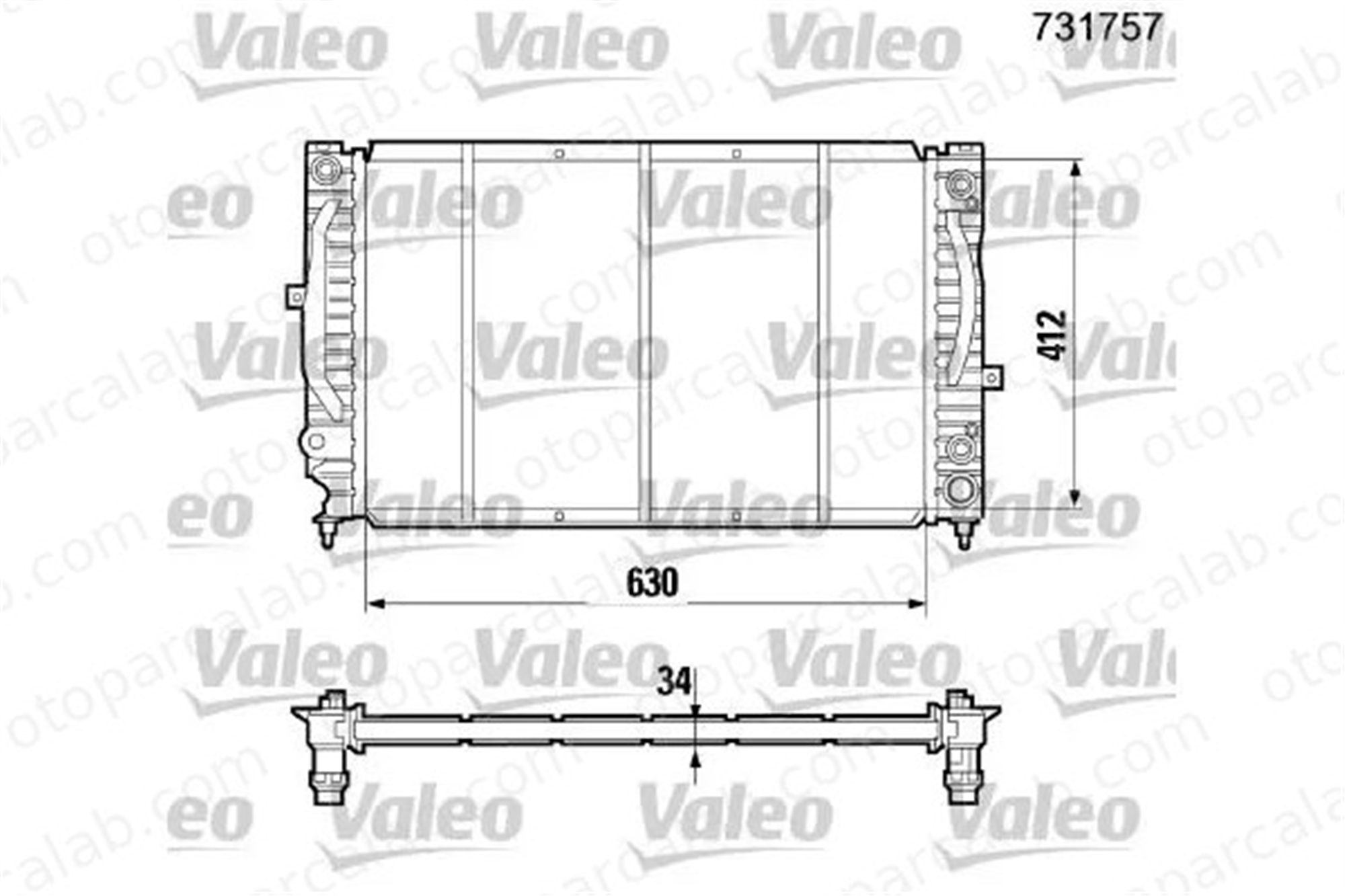 VALEO 731757 Su Radyatörü AUDI A6 C5 Avant A6 C5 A6015006803 4B0121251AE