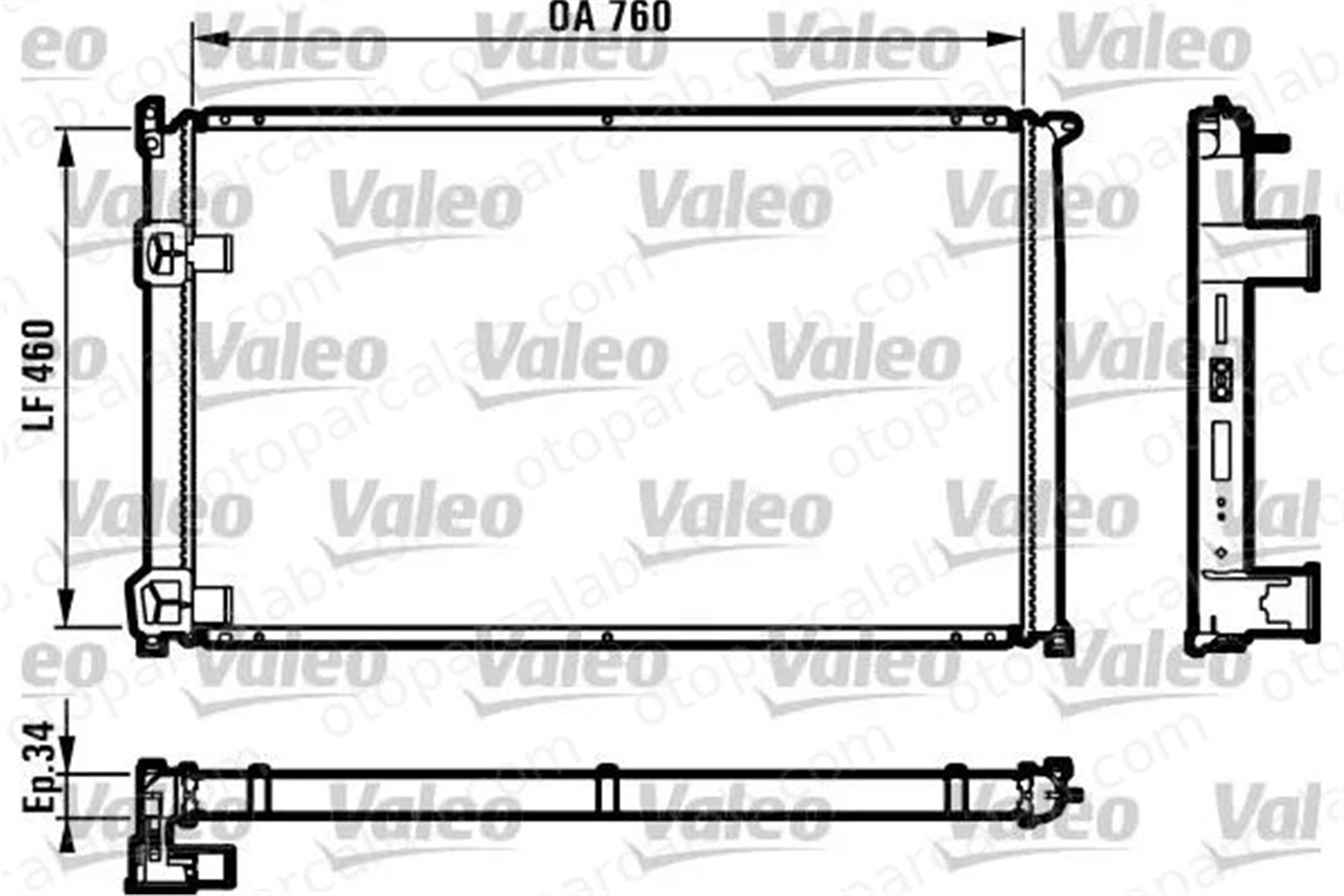 VALEO 732063 Su Radyatörü RENAULT MASTER II Platform şasi OPEL MOVANO A Minibüs/Otobüs 4501136 4502434