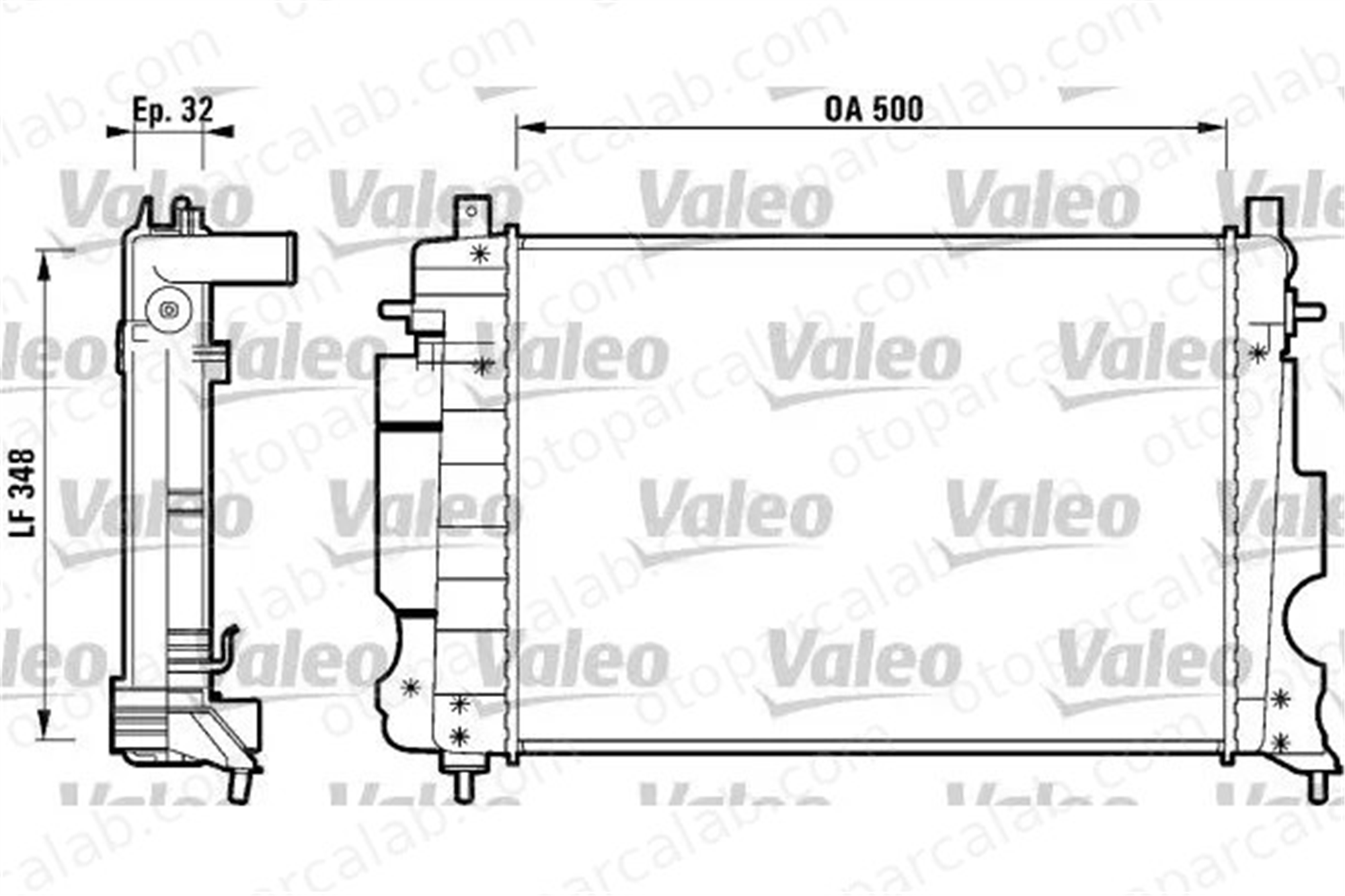 VALEO 732120 Su Radyatörü SAAB 9-3 900 II Coupe 4283438 4729562